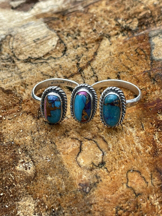 Handcrafted Purple Dream & Sterling Ring Adjustable