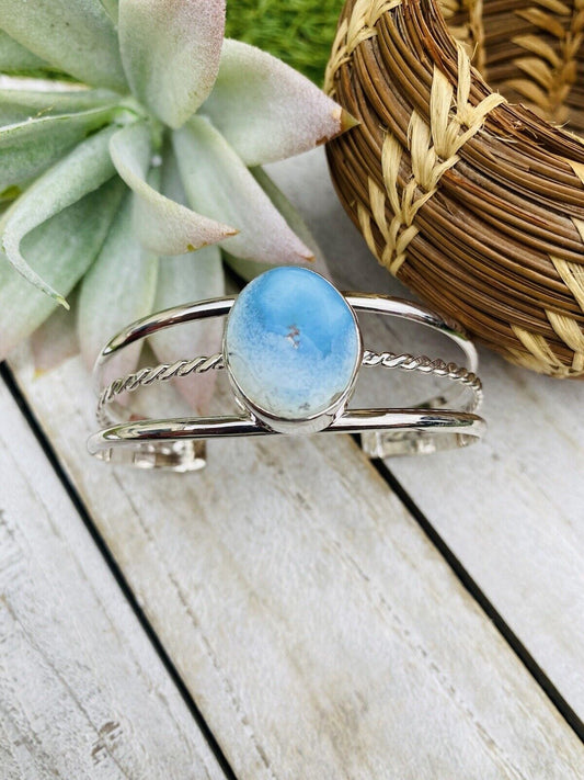 Handcrafted Golden Hills Turquoise Sterling Silver Cuff Bracelet