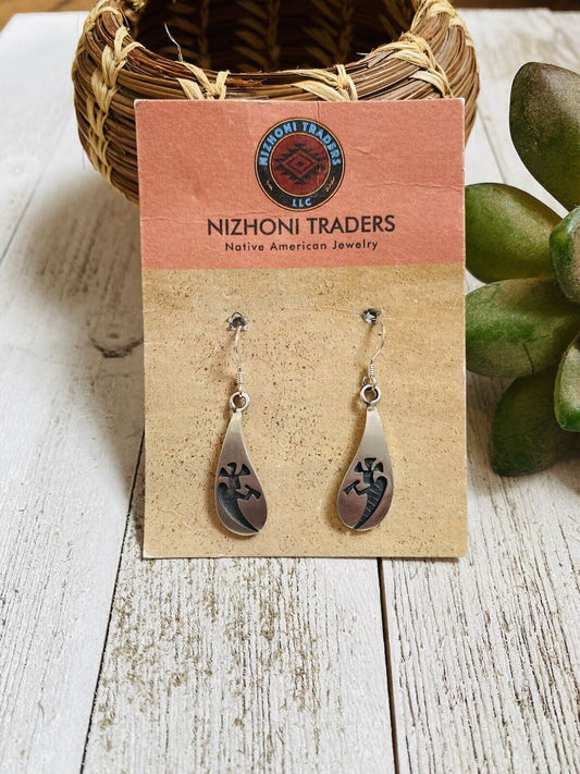 Handcrafted Sterling Silver Kokopelli Dangle Earrings