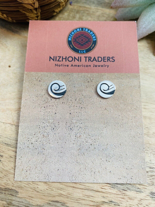 Handcrafted Overlaid Sterling Silver Swirl Stud Earrings