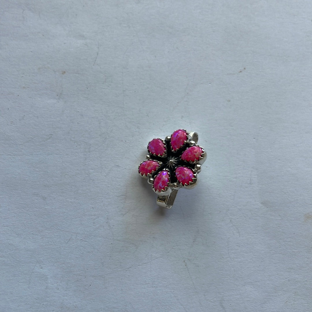 Nizhoni Pink Fire Opal & Sterling Silver Handmade Watch Charms