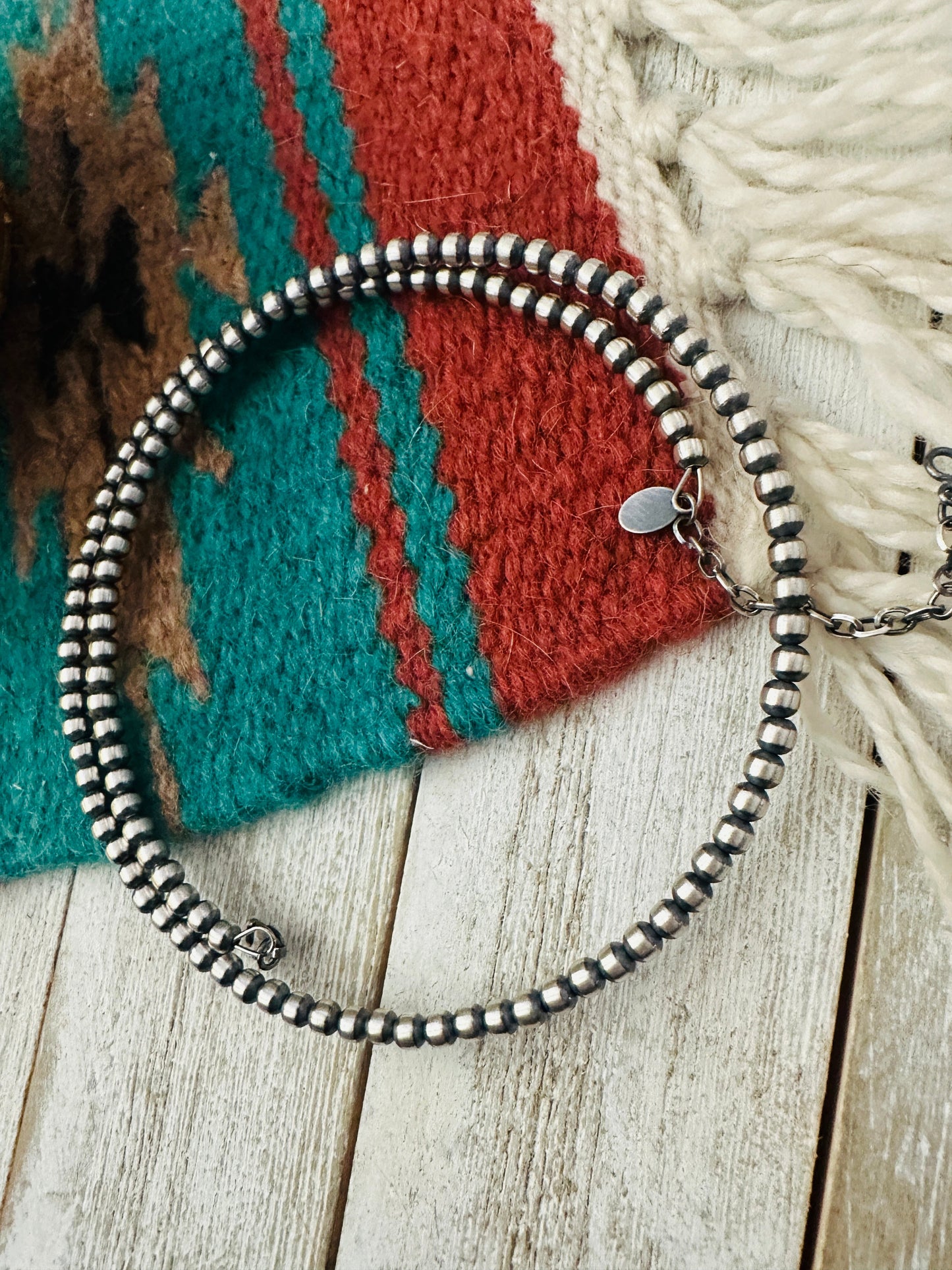Handcrafted Sterling Silver Beaded Wrap Choker Necklace 5mm
