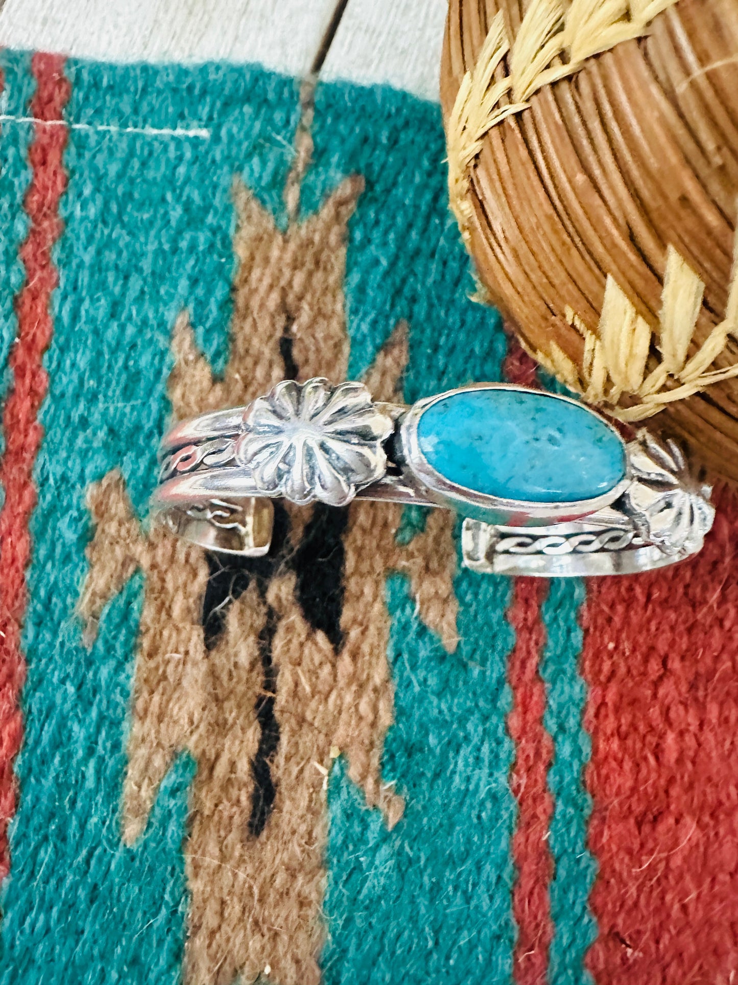 Handcrafted Turquoise & Sterling Silver Cuff Bracelet