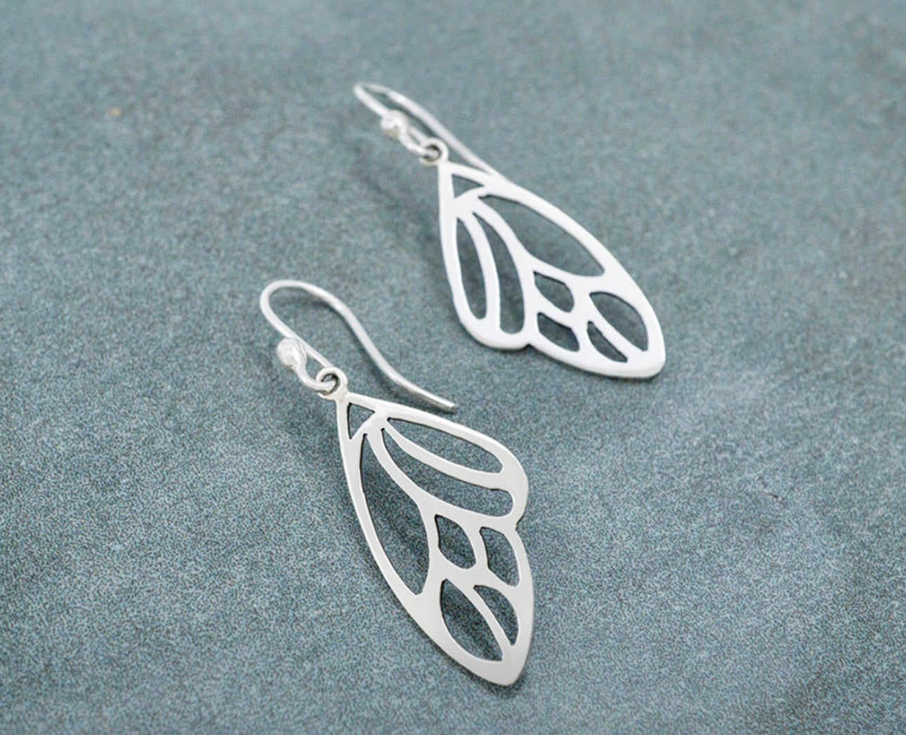 Small Butterfly Wing Sterling Silver Earrings