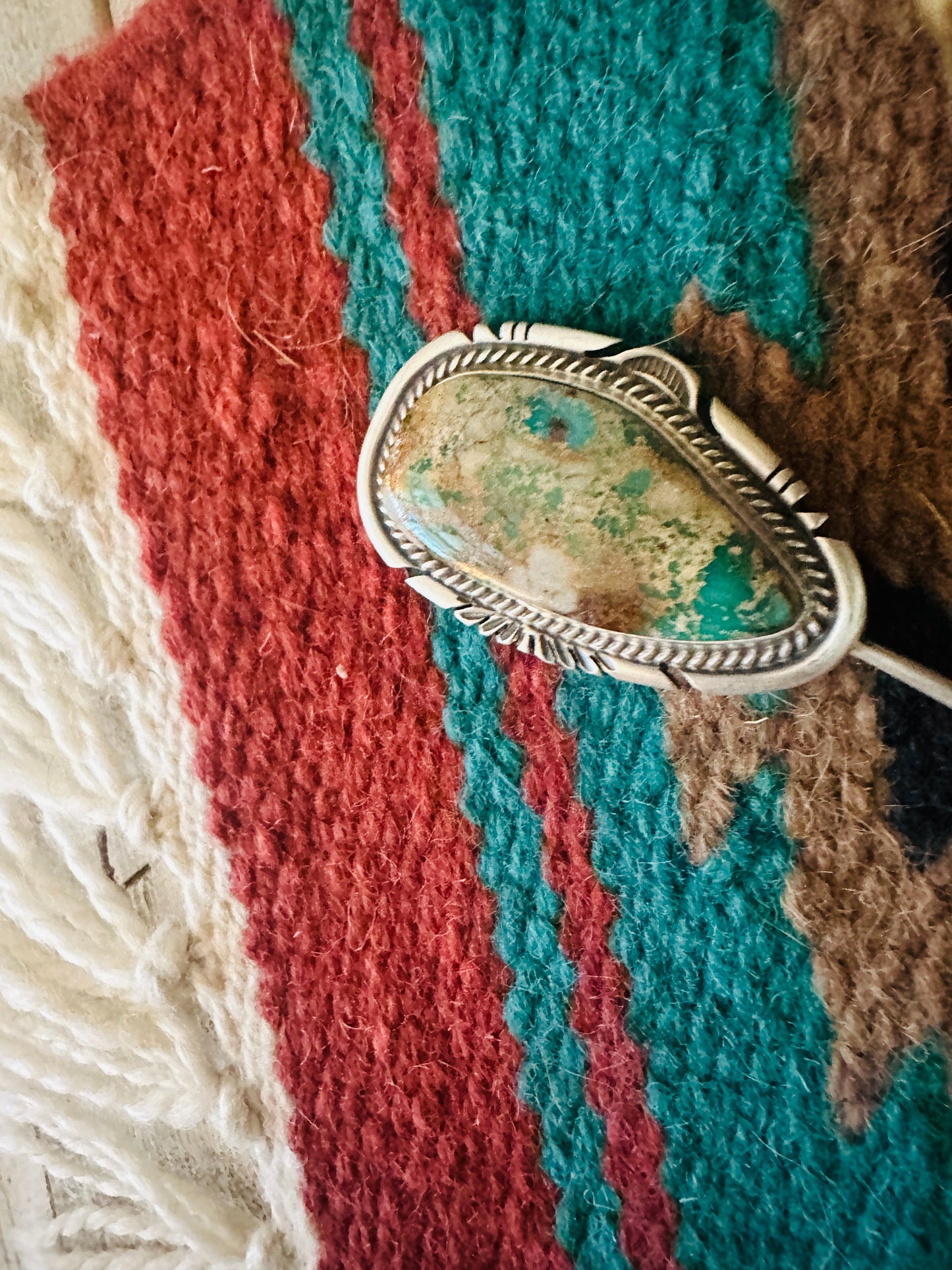 Handcrafted Turquoise & Sterling Silver Hair Pin