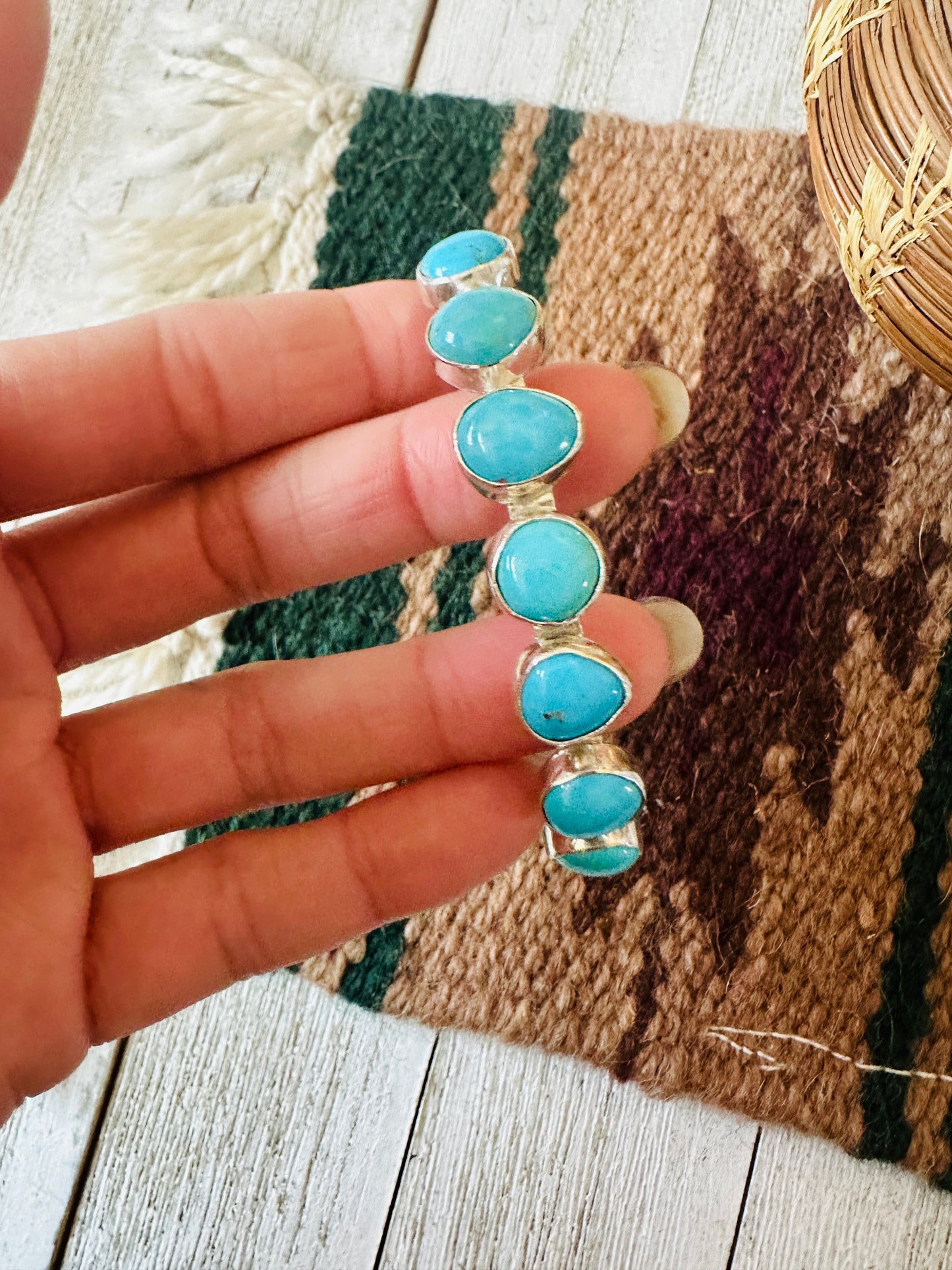 Handcrafted Turquoise & Sterling Silver Cuff Bracelet