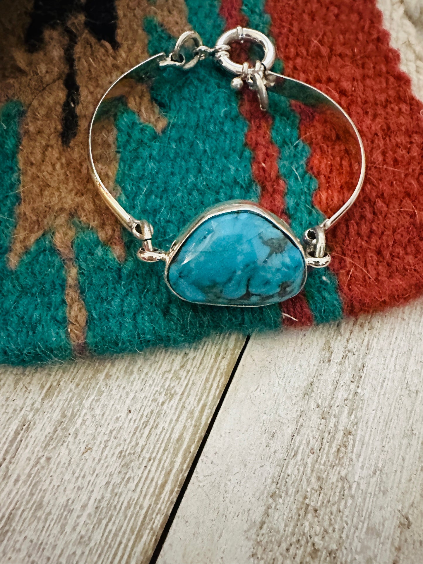 Navajo Turquoise & Sterling Silver Floating Link Bracelet