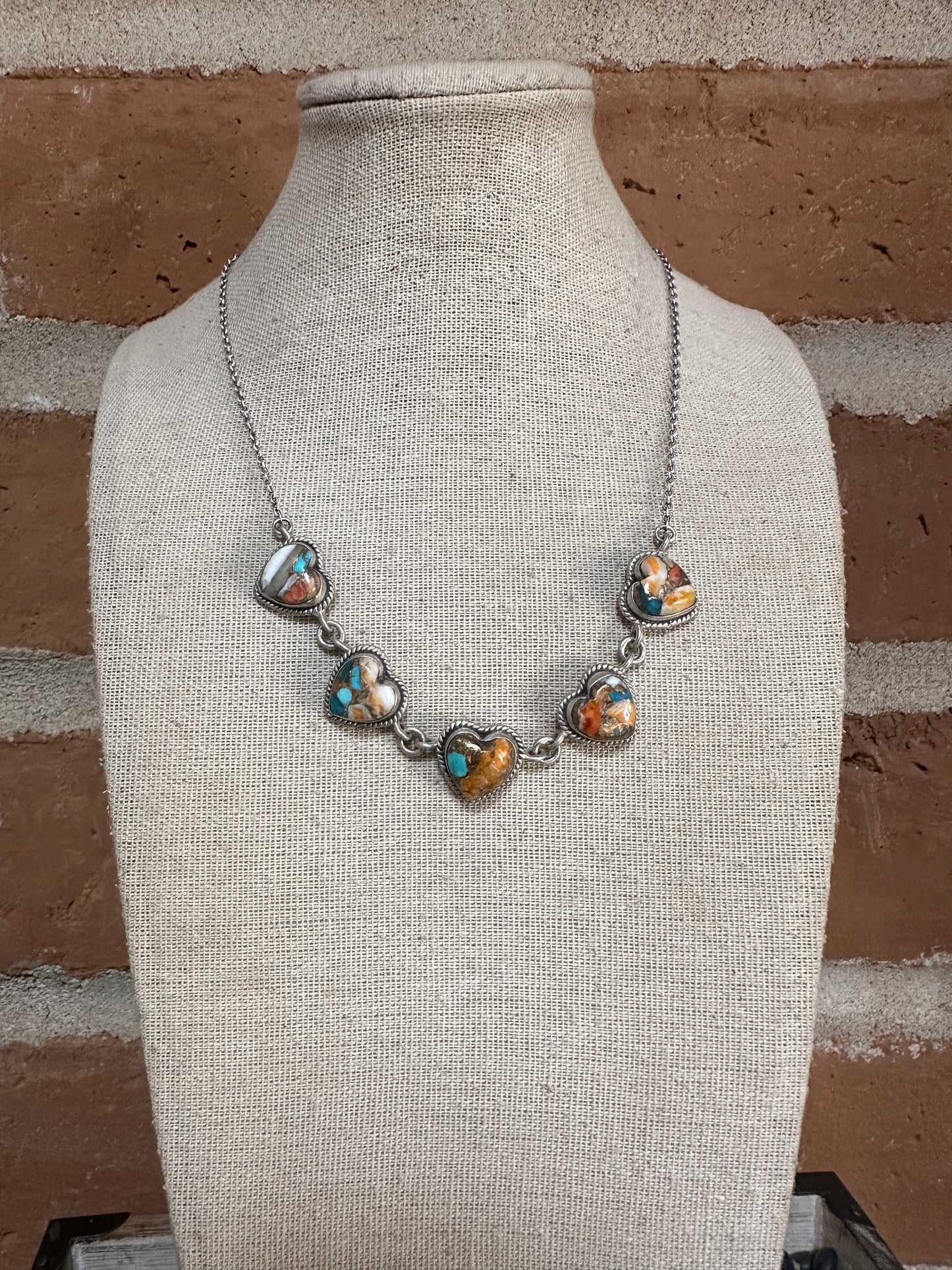Handmade Sterling Silver & Spice Heart Necklace