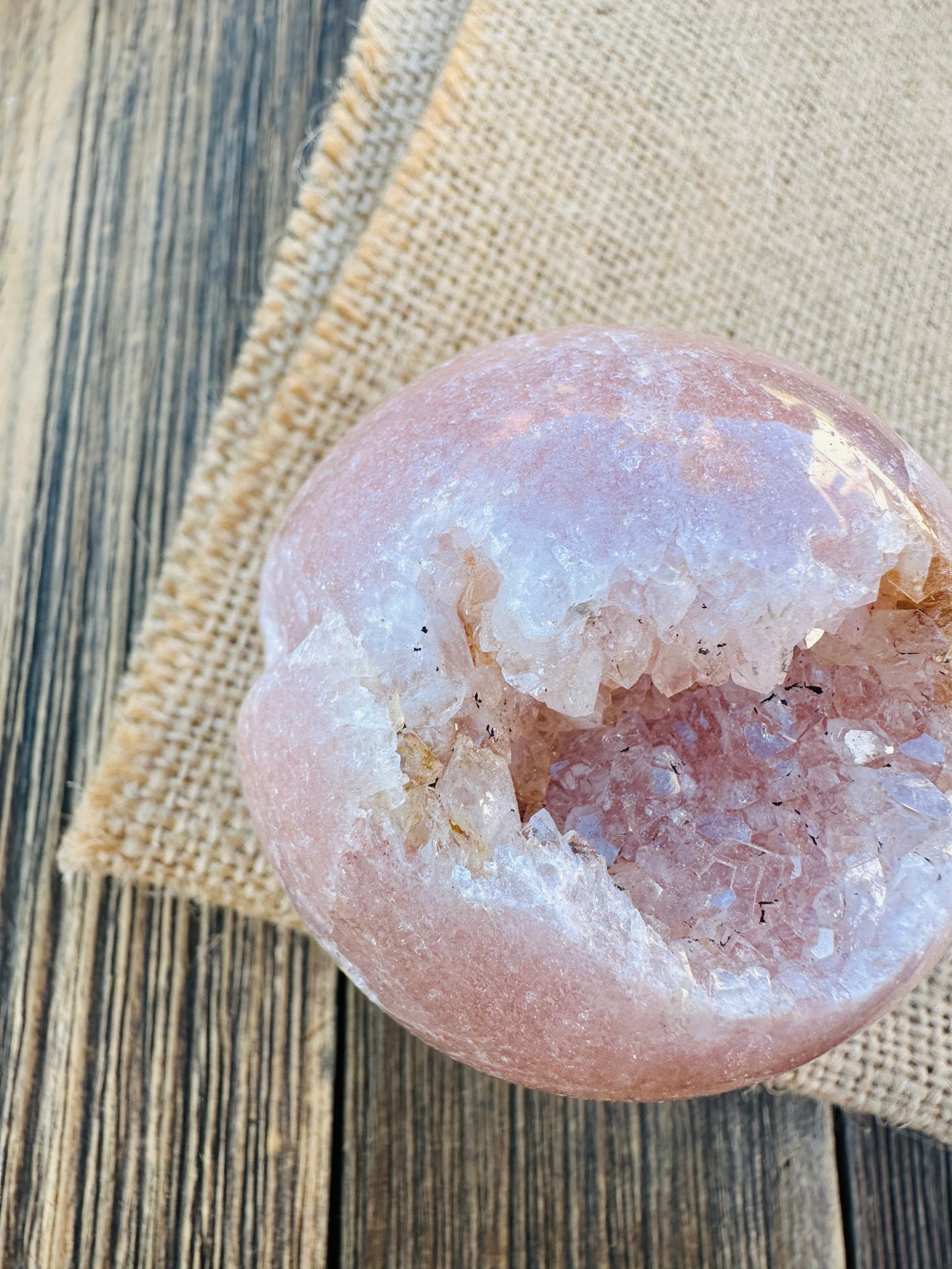Nizhoni Crystals ✨  Pink Amethyst Geode Sphere