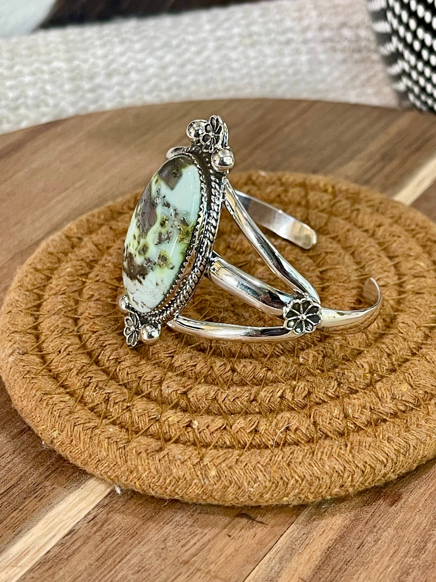 Gorgeous Handmade Sterling Silver & Palomino Cuff Bracelet