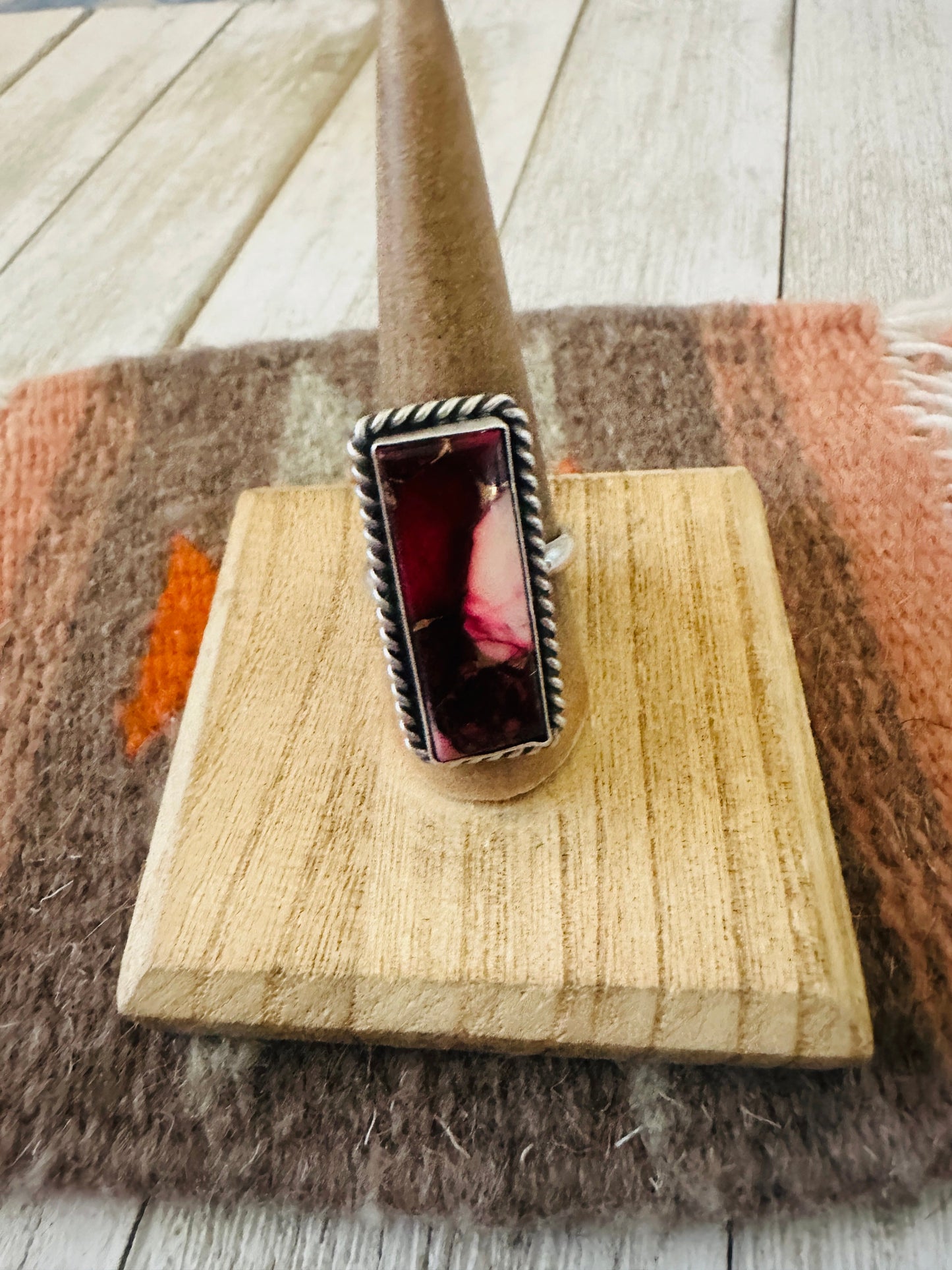 Handcrafted Sterling Silver & Rose Dahlia Adjustable Ring