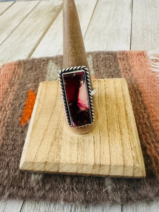 Handcrafted Sterling Silver & Rose Dahlia Adjustable Ring