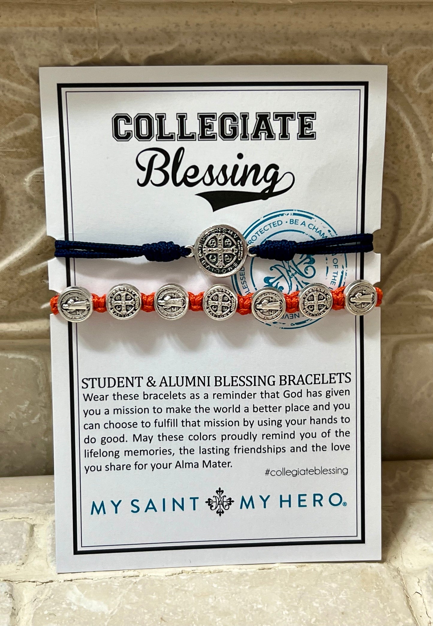 Student & Alumni Blessing Cross Bracelet- Red & Blue