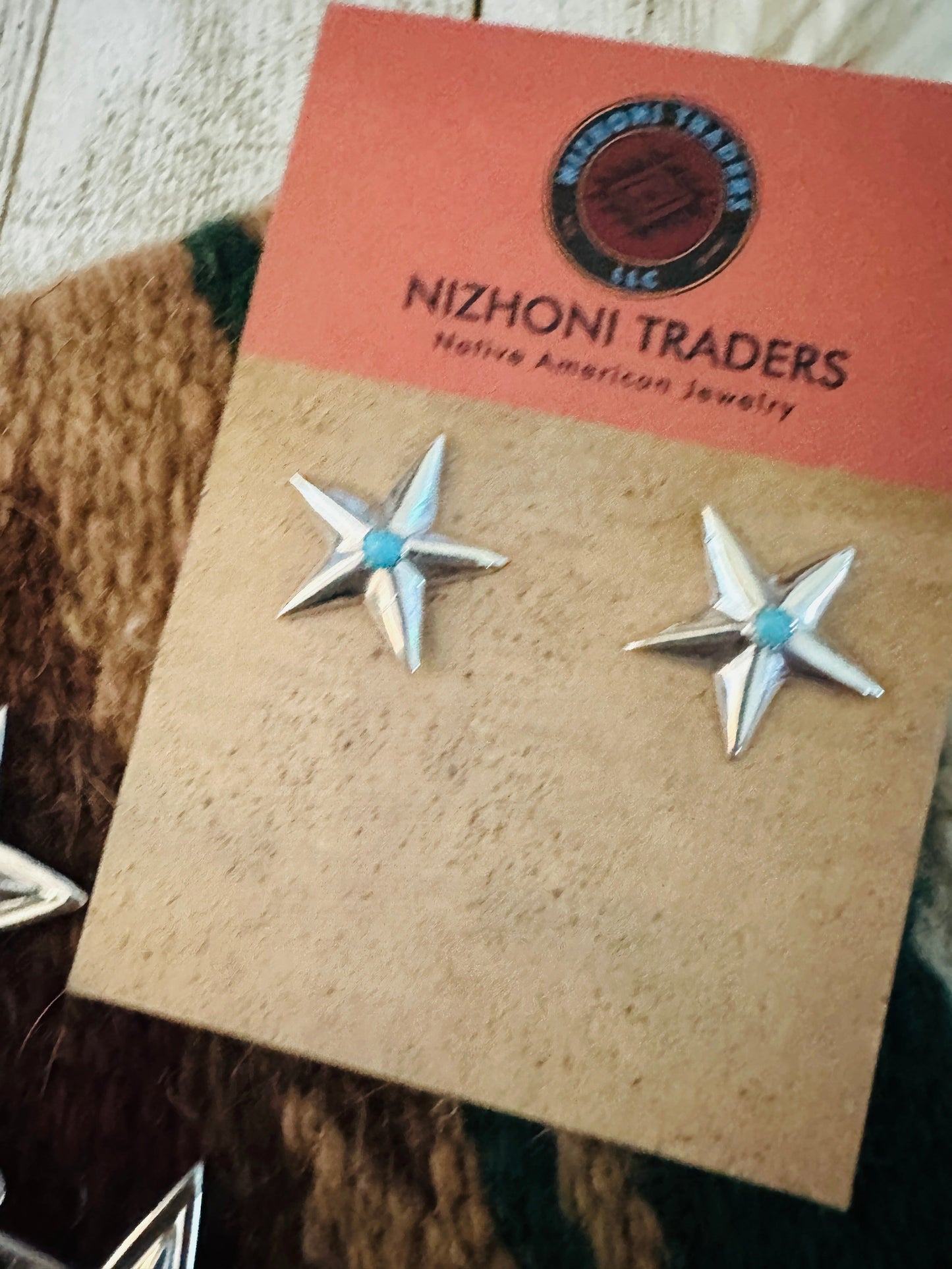 Handcrafted Turquoise & Sterling Silver Star Necklace Set