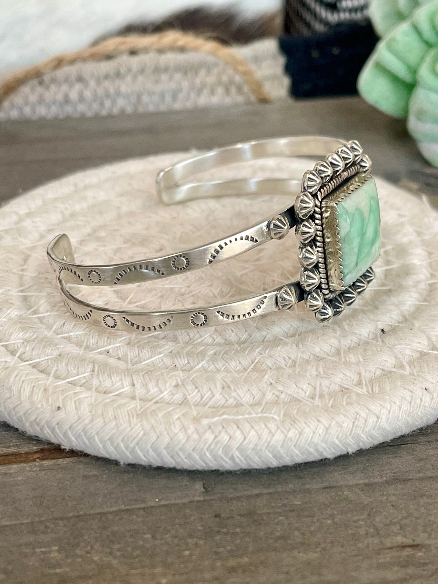 Handmade Sterling Silver & Paloma Cuff Bracelet SQUARE