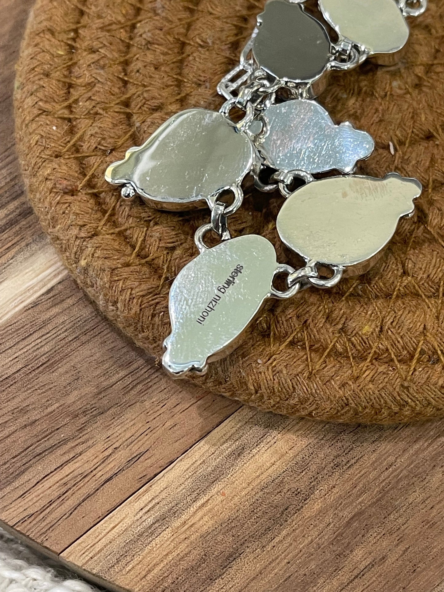 Handmade Sterling Silver & Golden Hills 6 Stone Necklace