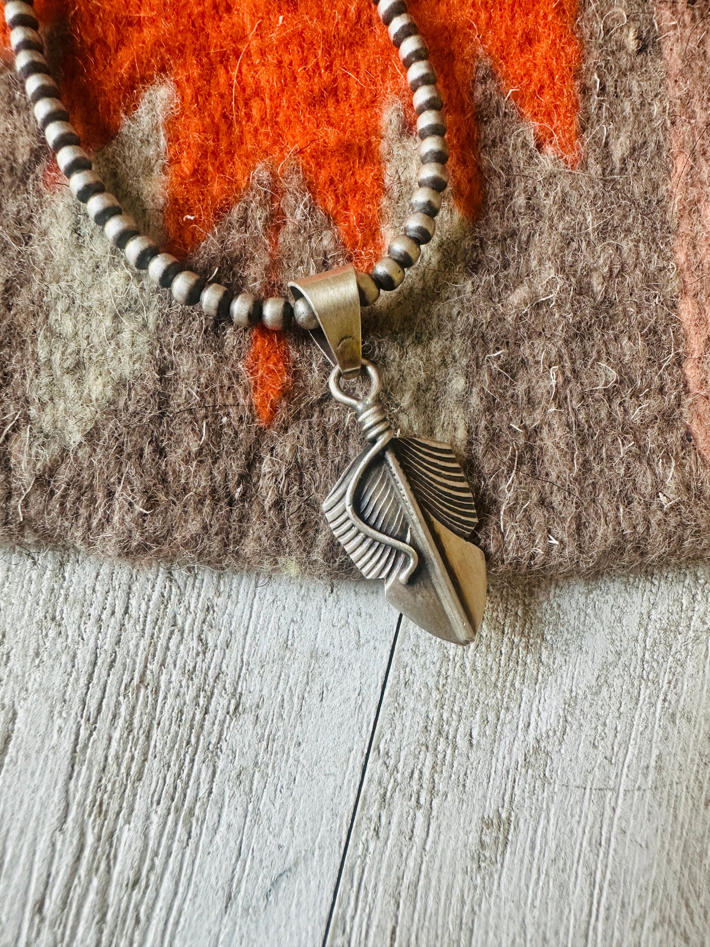 Handcrafted Sterling Silver Feather Pendant