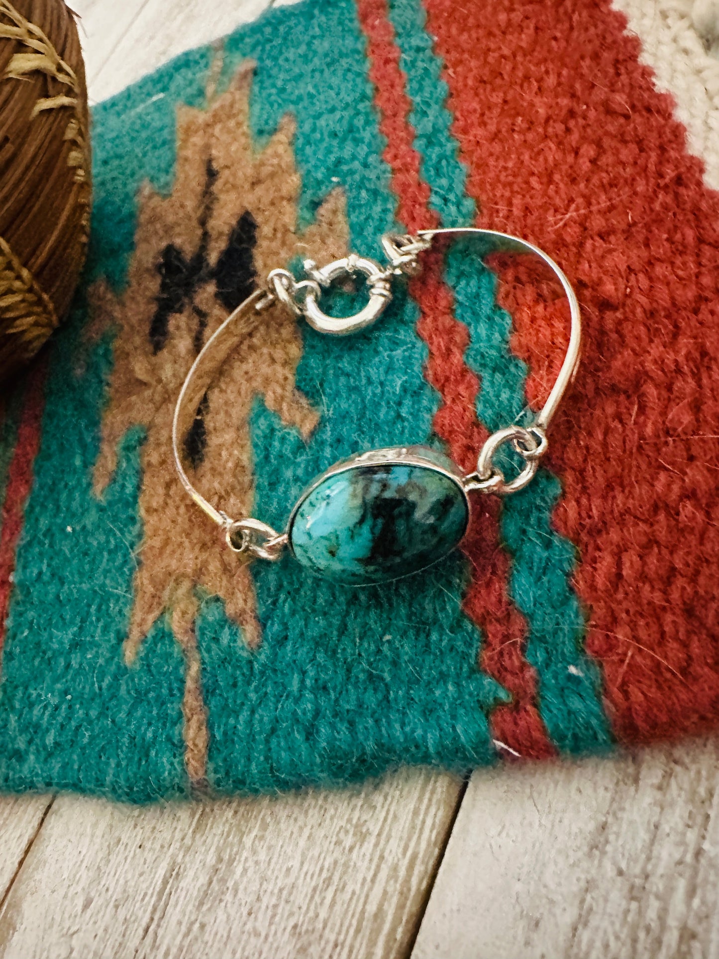 Navajo Turquoise & Sterling Silver Floating Link Bracelet