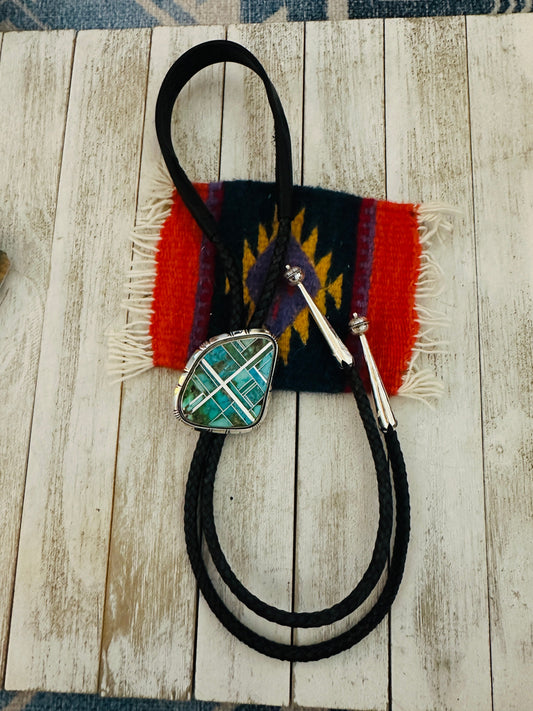 Handcrafted Sterling Silver & Sonoran Mountain Turquoise Bolo Tie