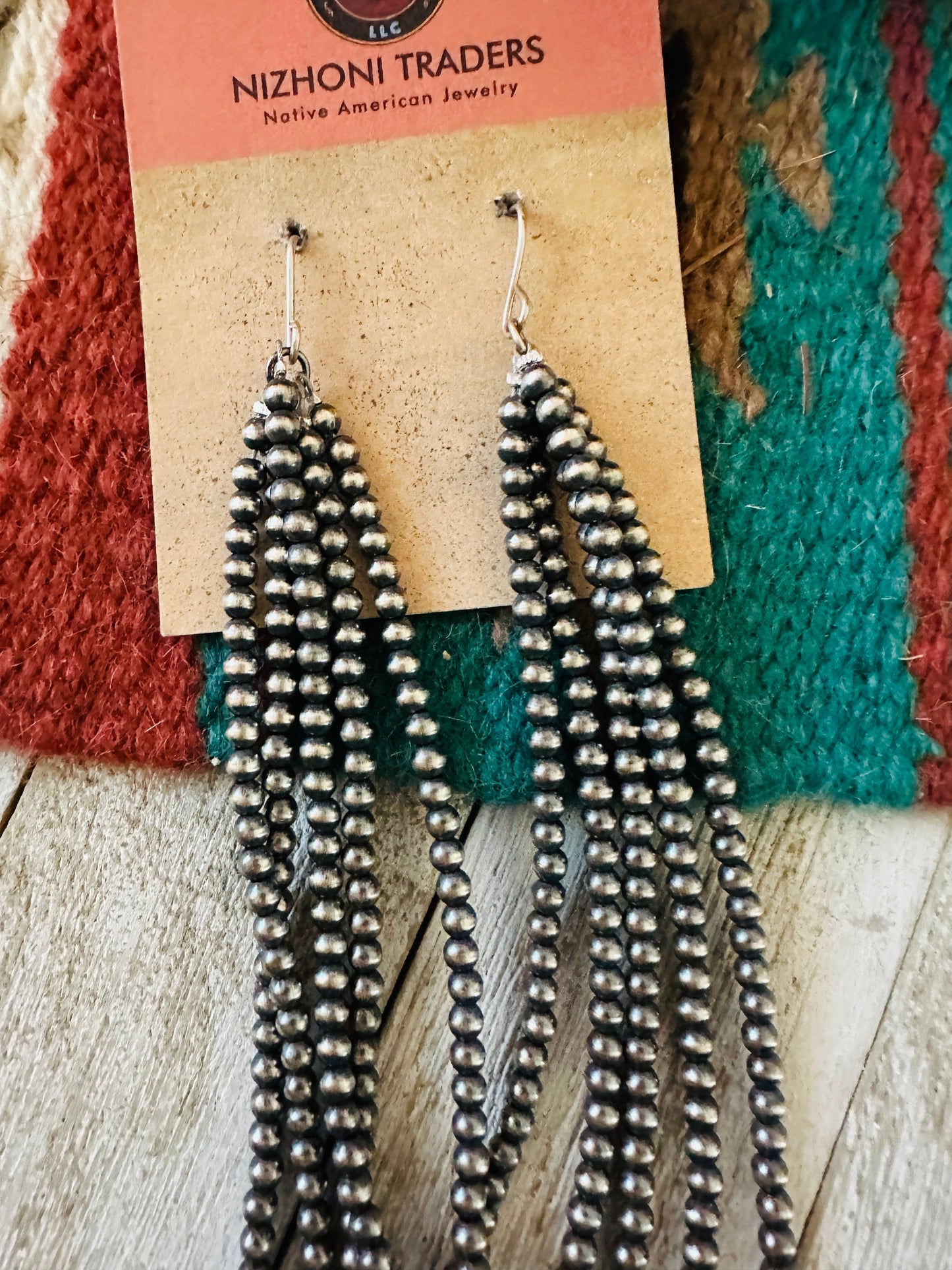 Handcrafted Sterling Silver Pearl Beaded Tassel Dangle Earrings
