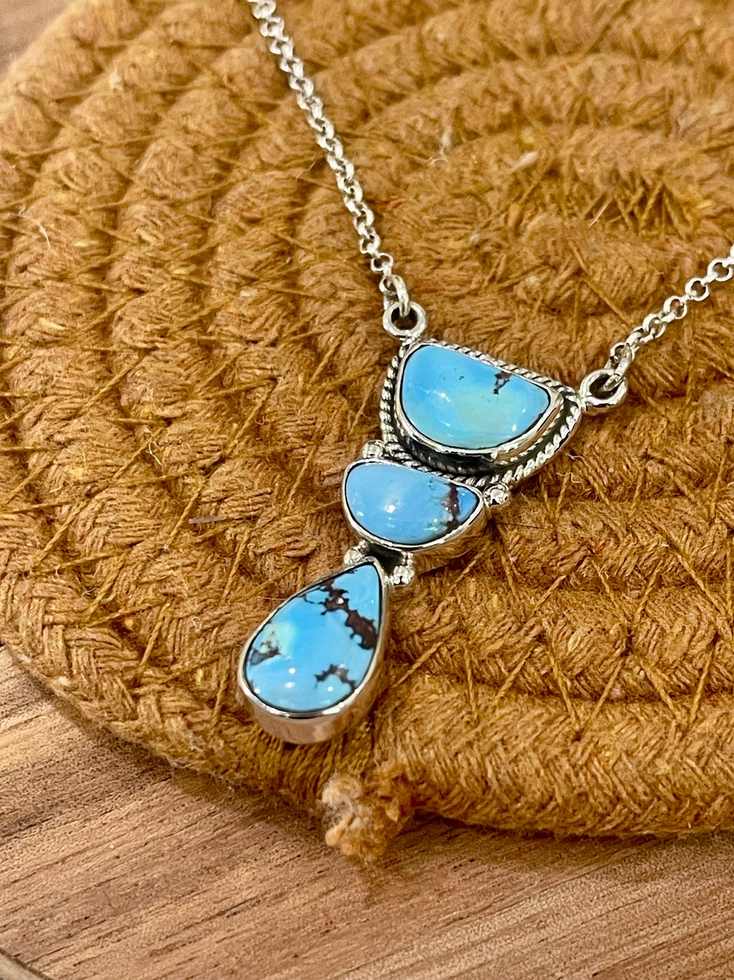 Handcrafted Sterling Silver & Golden Hills Cluster Necklace