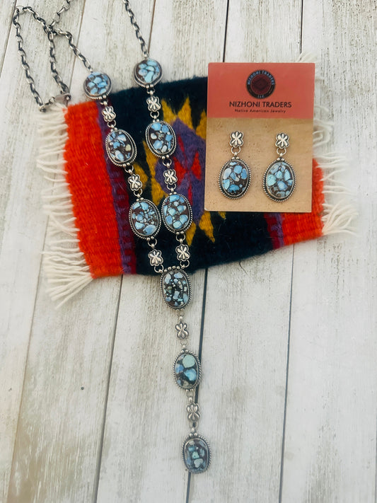 Handcrafted Golden Hills Turquoise & Sterling Silver Necklace Set
