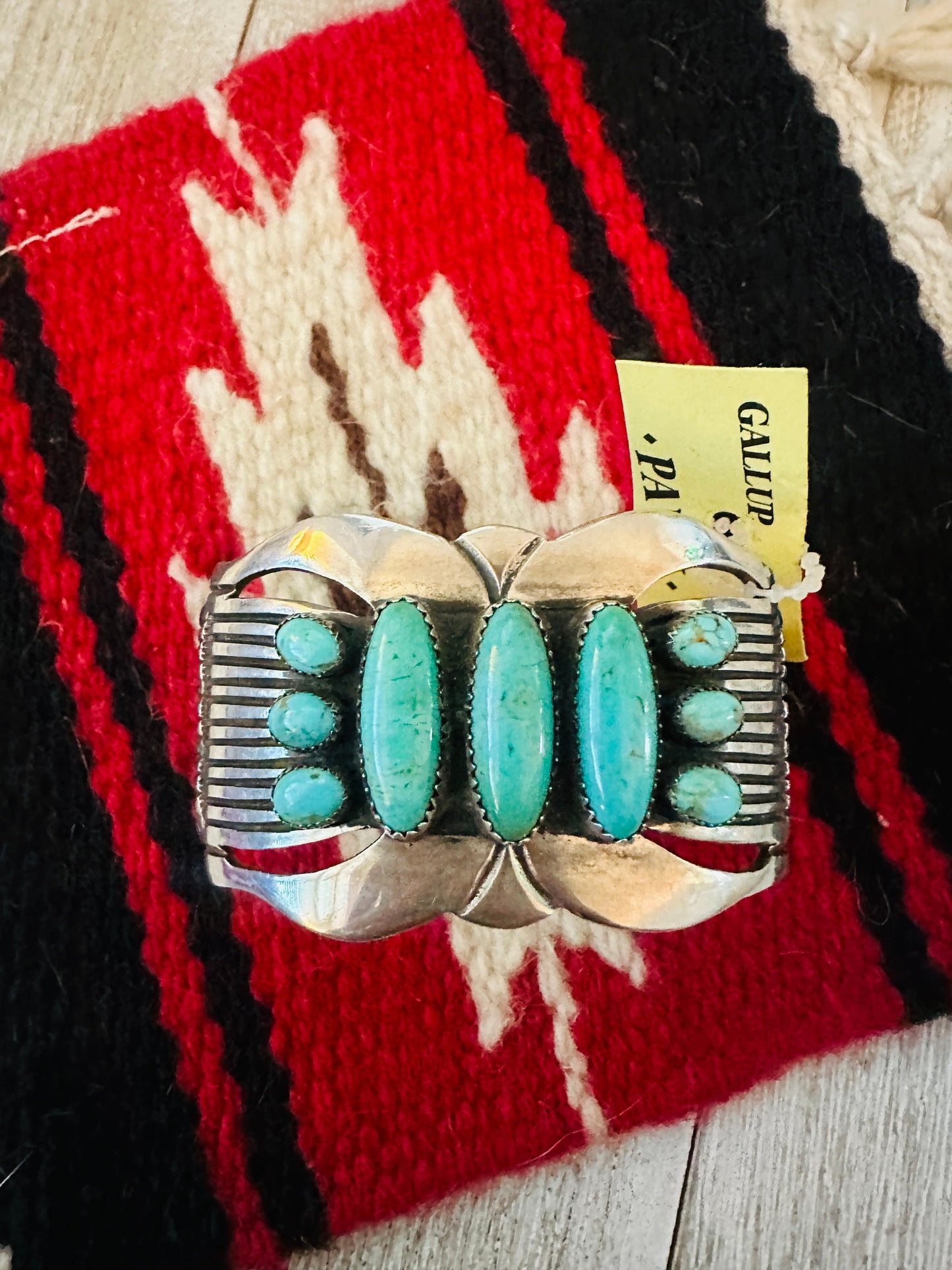 Old Pawn Sterling Silver & Turquoise Cuff Bracelet /