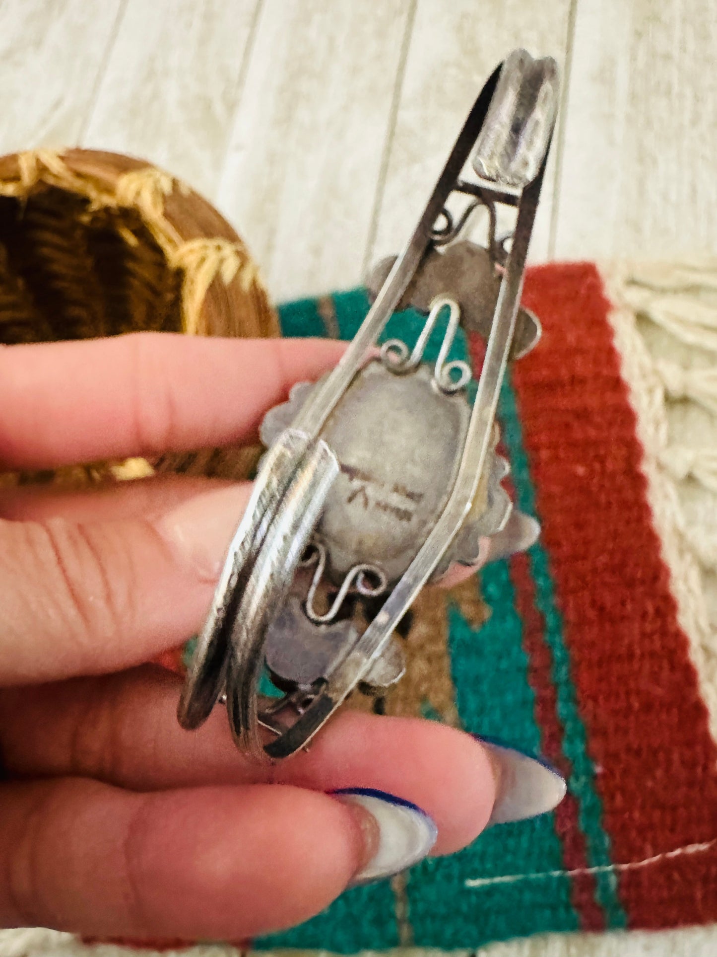 Handcrafted Sterling Silver & Turquoise Cluster Cuff Bracelet by Jacqueline Silver /