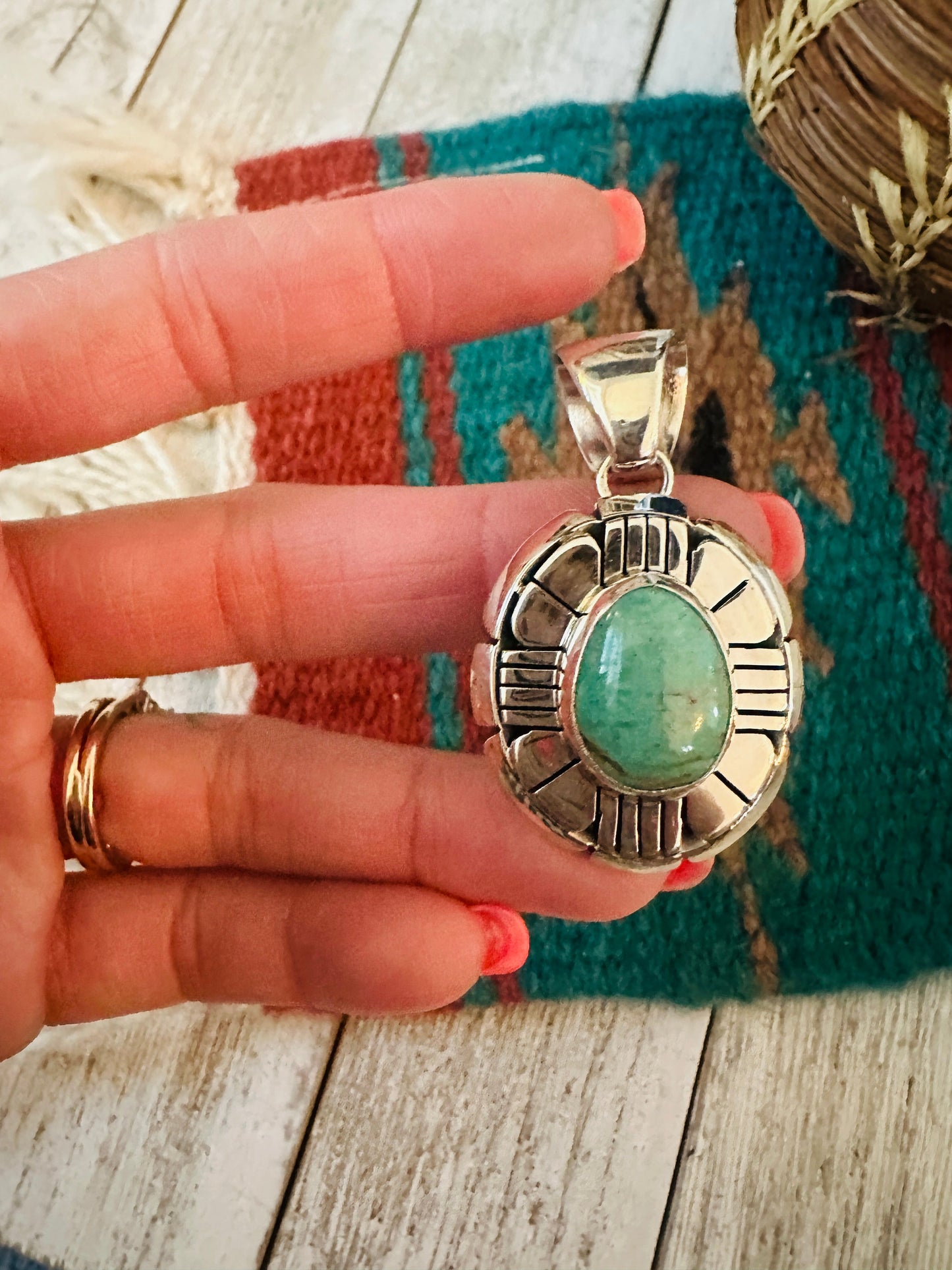 Handcrafted Turquoise & Sterling Silver Pendant