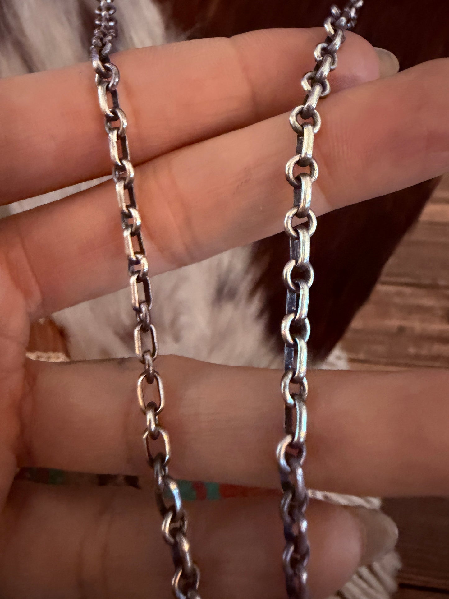 Handcrafted 24” Sterling Silver Chain Necklace