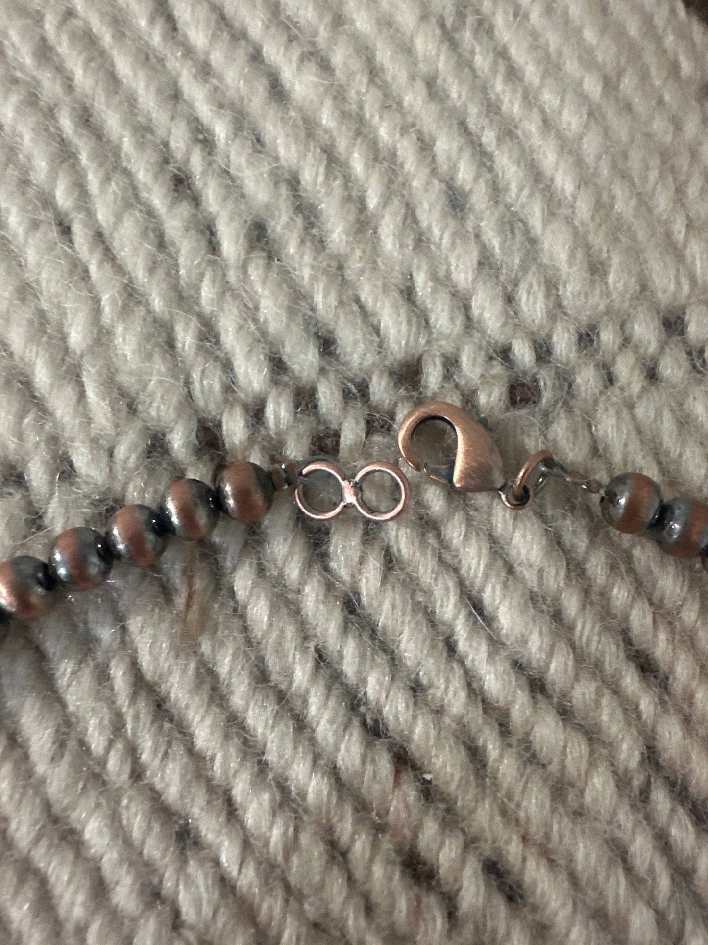 Handcrafted Copper 6mm Beaded Necklace