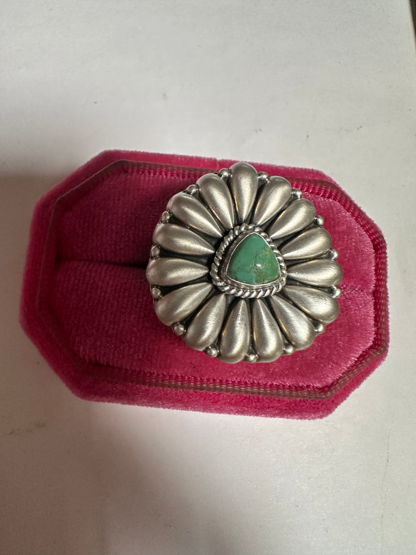 Handmade Turquoise & Sterling Silver Adjustable Ring