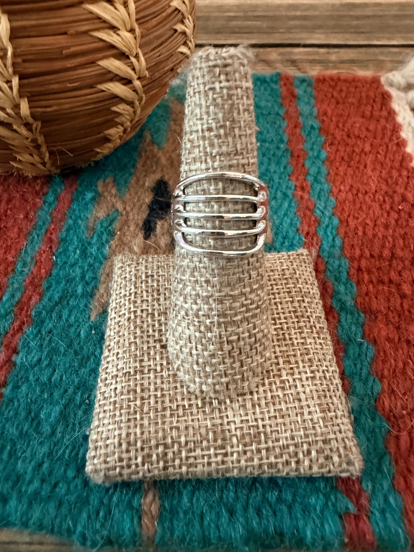 Handcrafted Sterling Silver Band Ring by Francis L. Begay