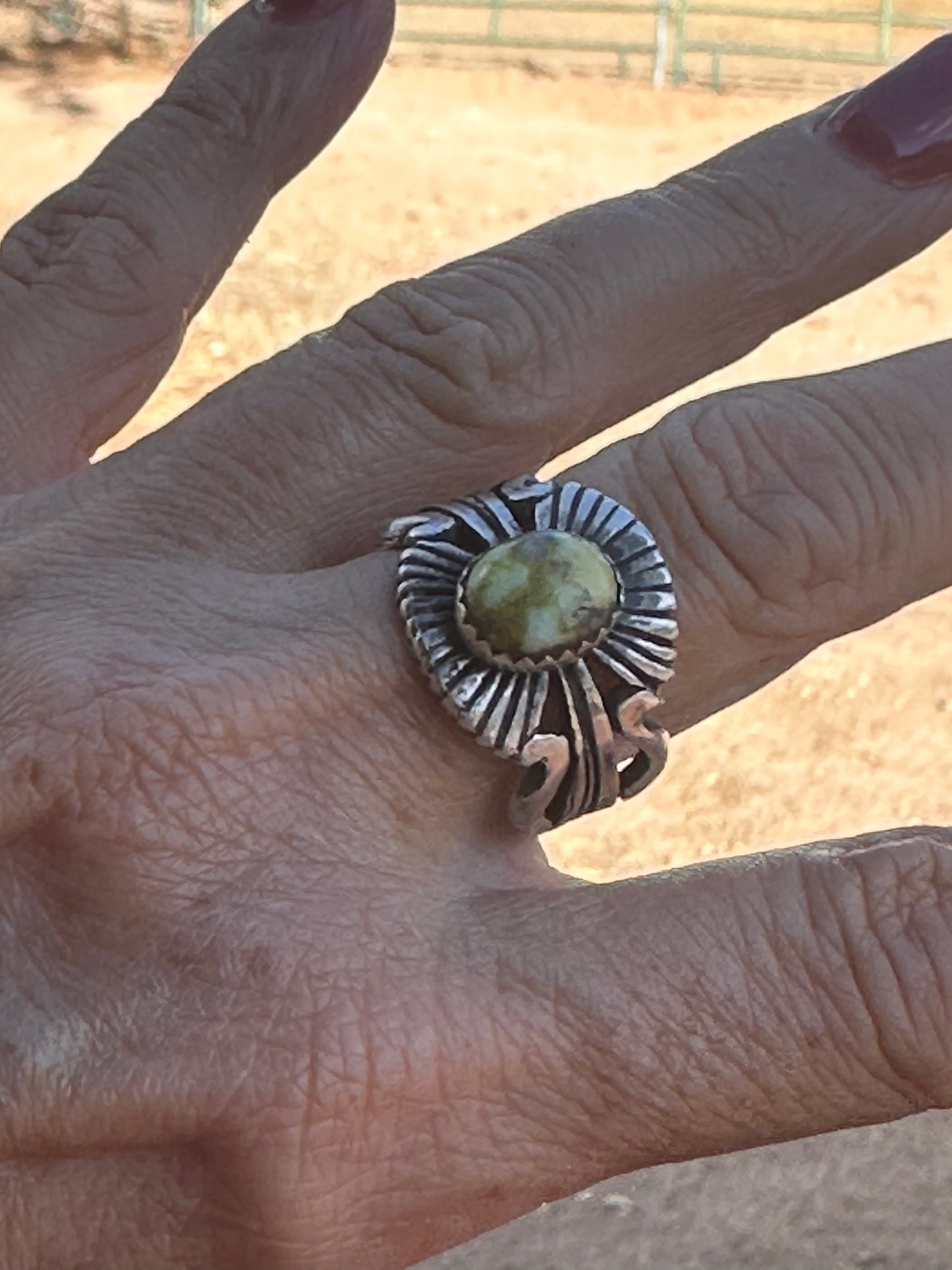 Handcrafted Russell Sam Sterling Silver & Palomino Diablo Turquoise Rings