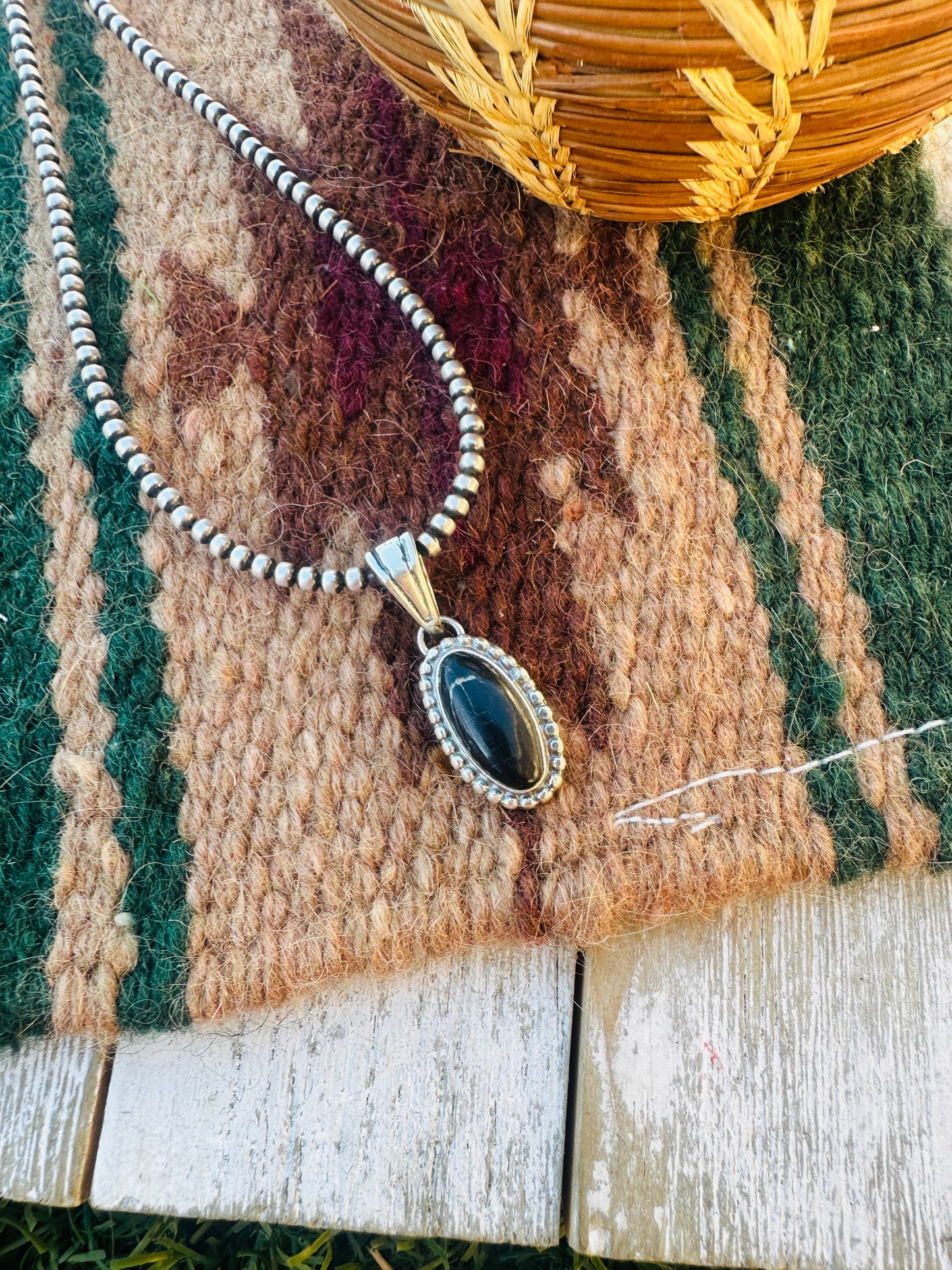 Handcrafted Sterling Silver & White Buffalo Pendant