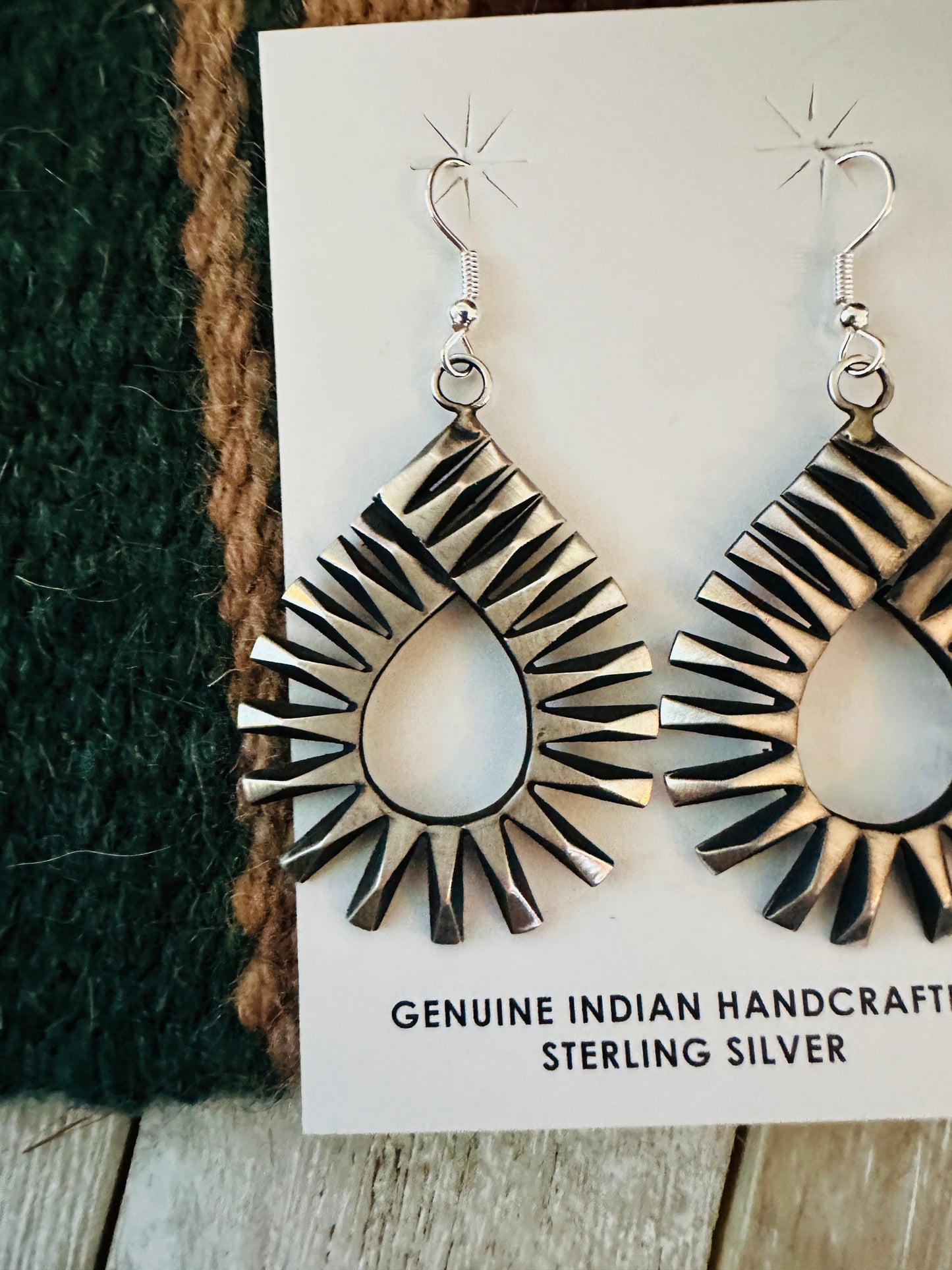 Handcrafted Sterling Silver Teardrop Dangle Earrings