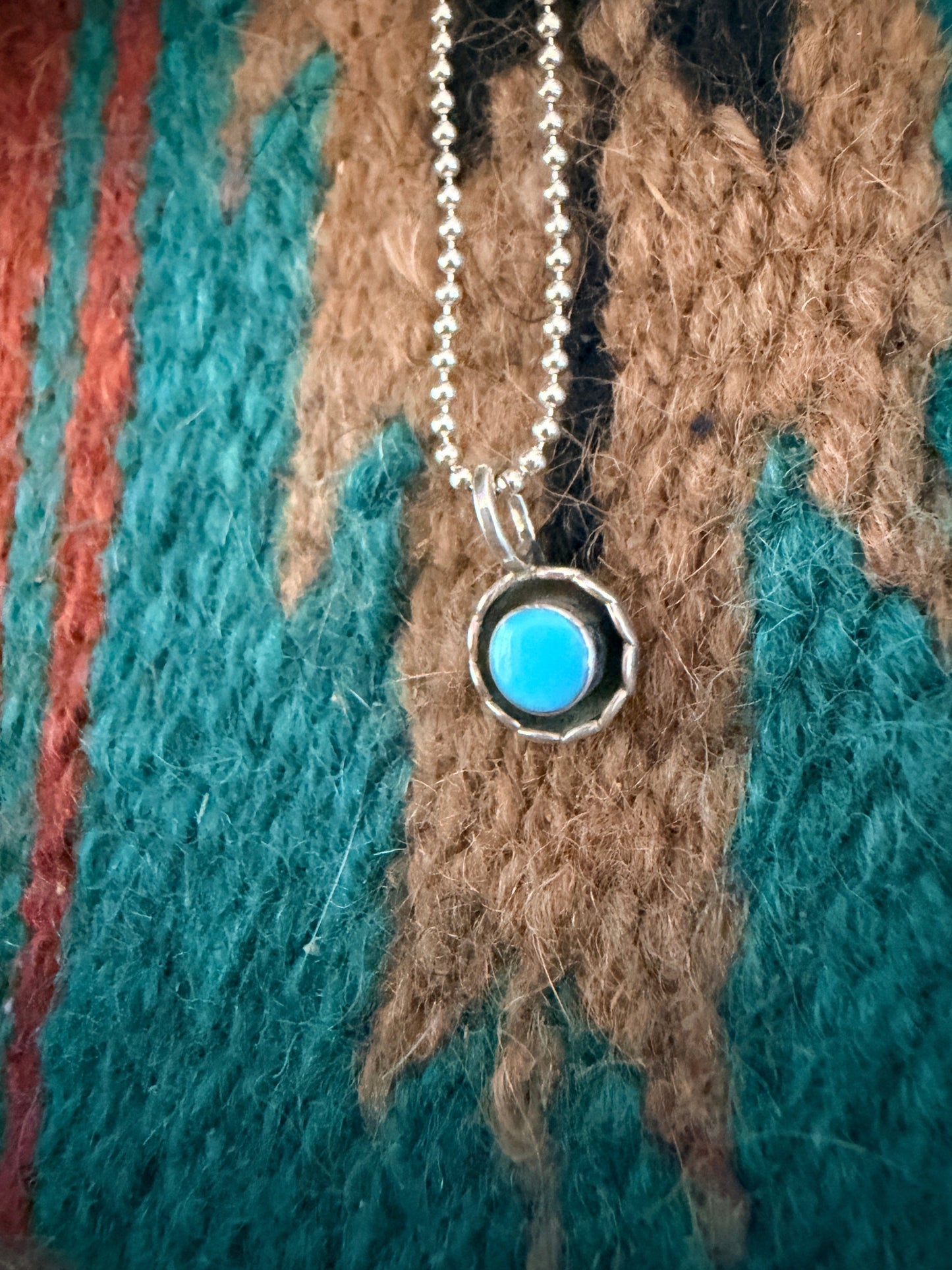 Handcrafted Sterling Silver and Turquoise Mini Pendant
