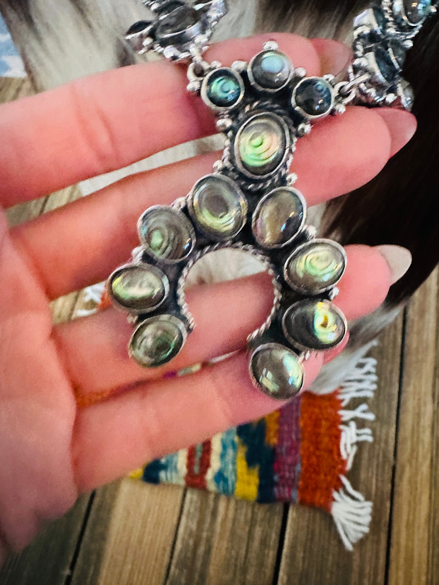 Handcrafted Abalone & Sterling Silver Naja Necklace by Federico Jimenez