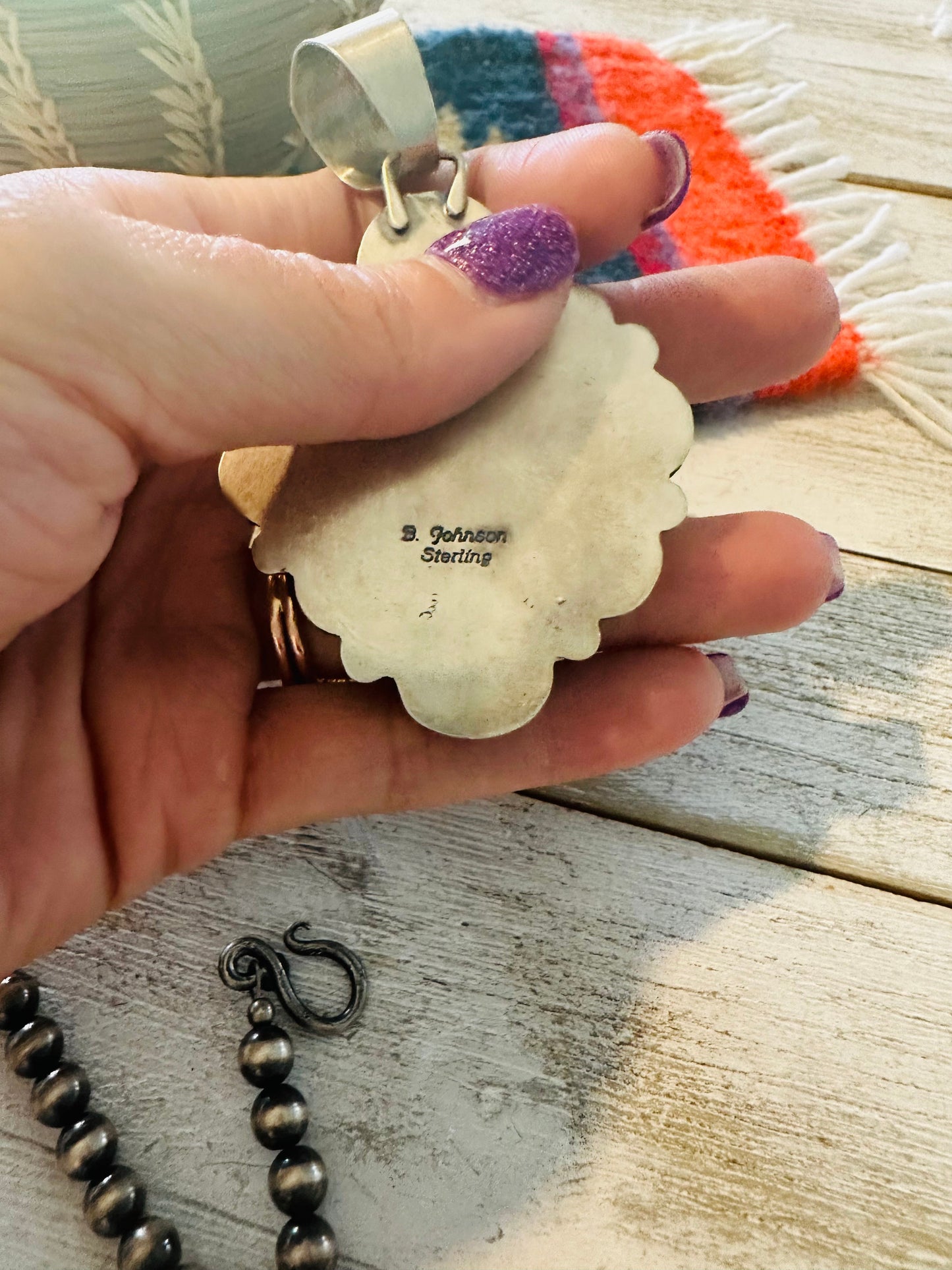 Handcrafted Golden Hills Turquoise & Sterling Silver Pendant