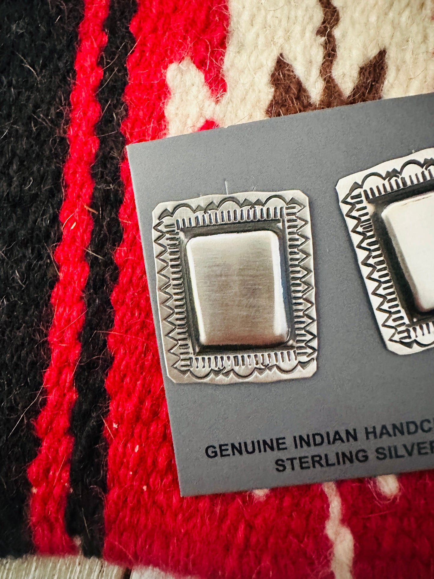 Handcrafted Sterling Silver Concho Post Earrings by Leander Tahe
