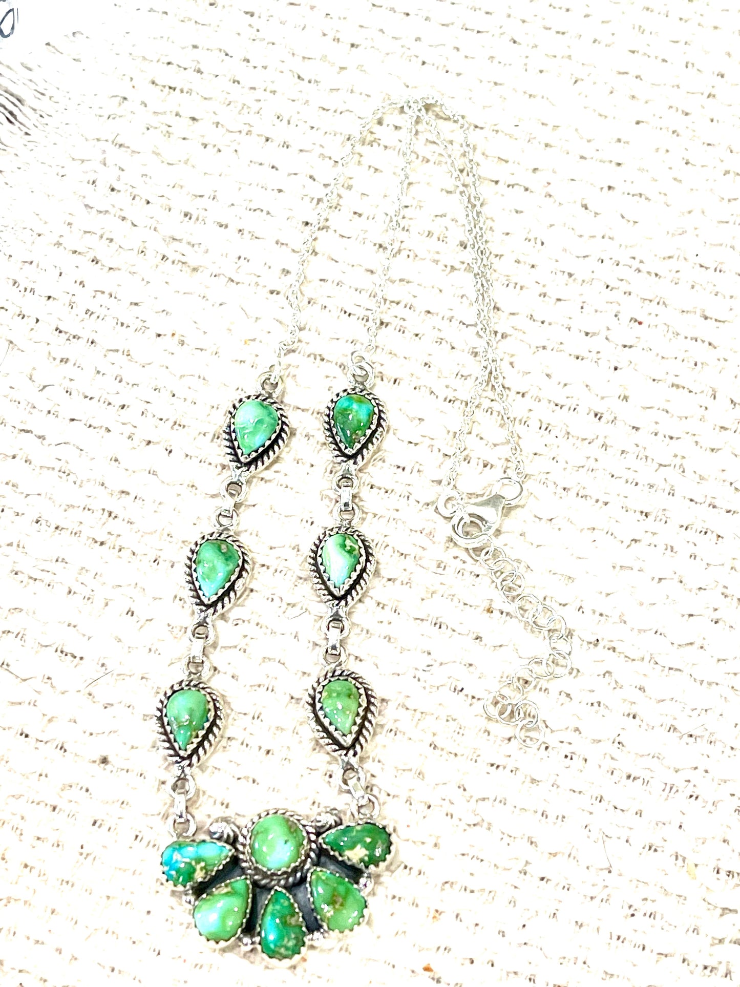 Handcrafted Sterling Silver & Sonoran Mountain Turquoise Cluster Necklace