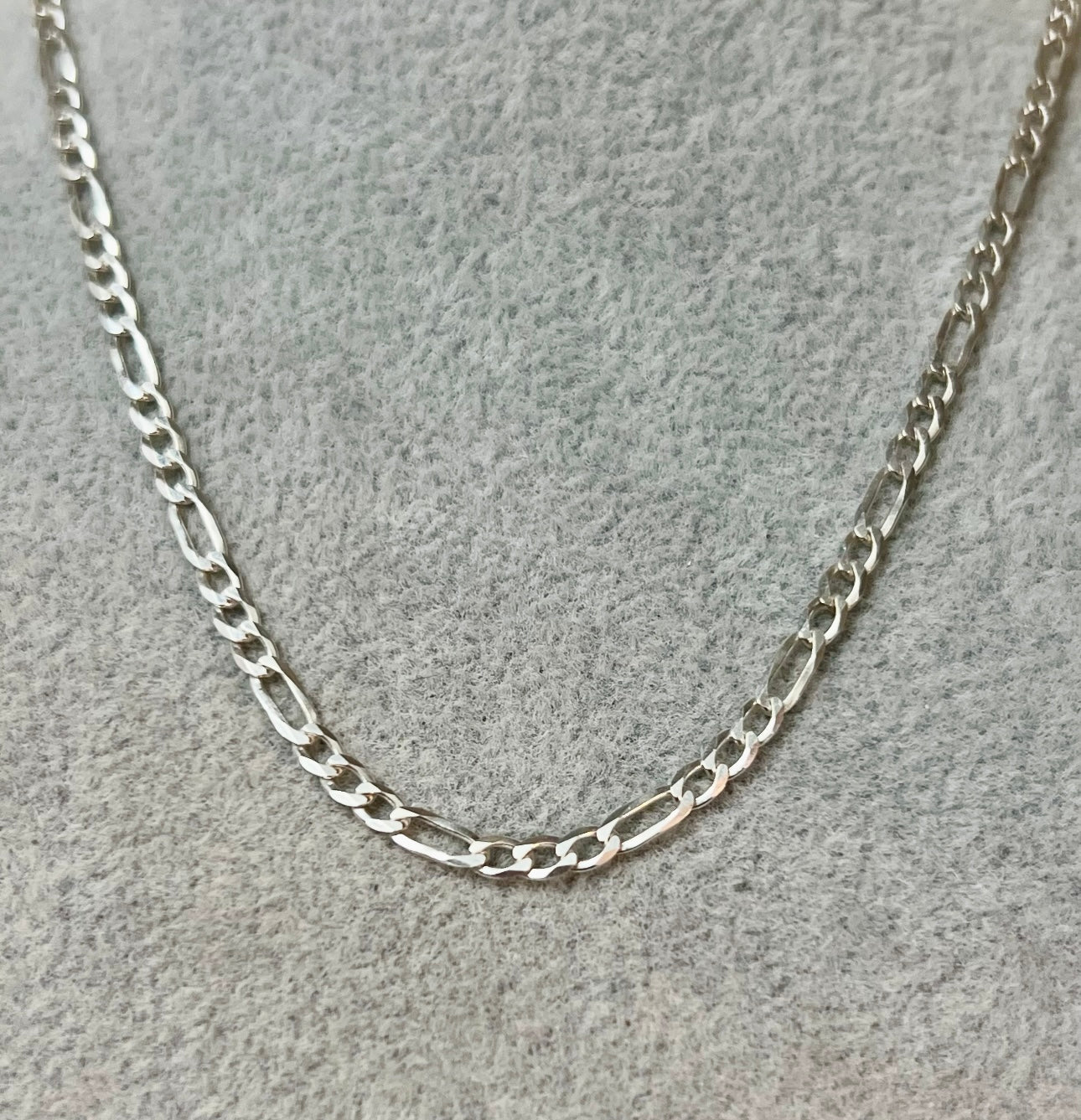Figaro Sterling Silver Chain Necklace 16”