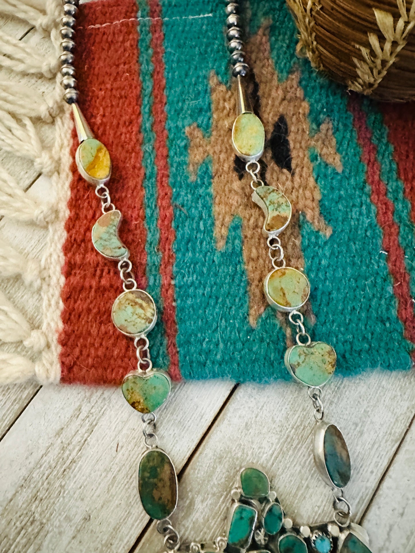 Handcrafted Sterling Silver & Royston Turquoise Star Necklace by Jacqueline Silver