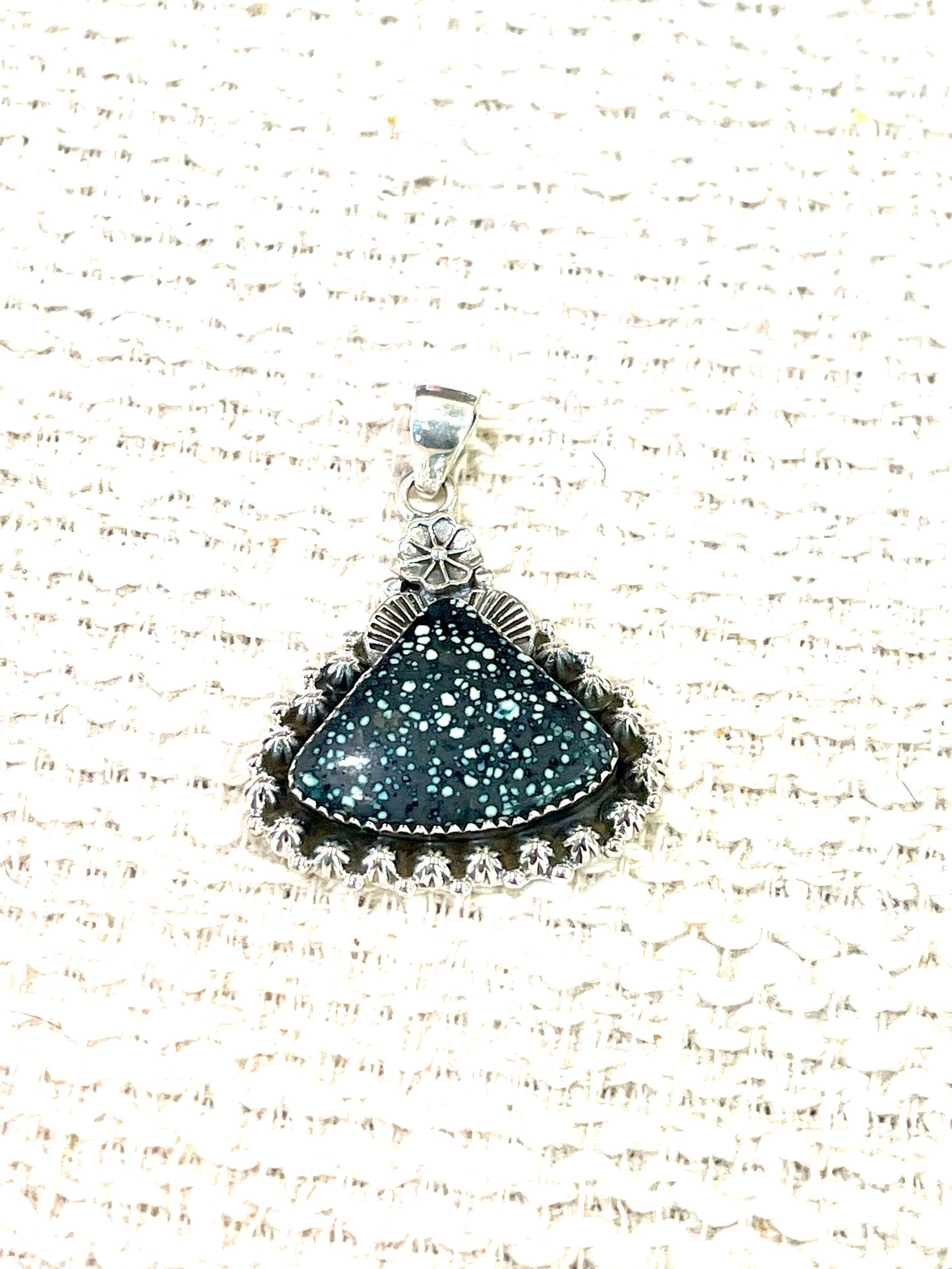 Beautiful Handmade Sterling Silver & New Lander Turquoise Pendant