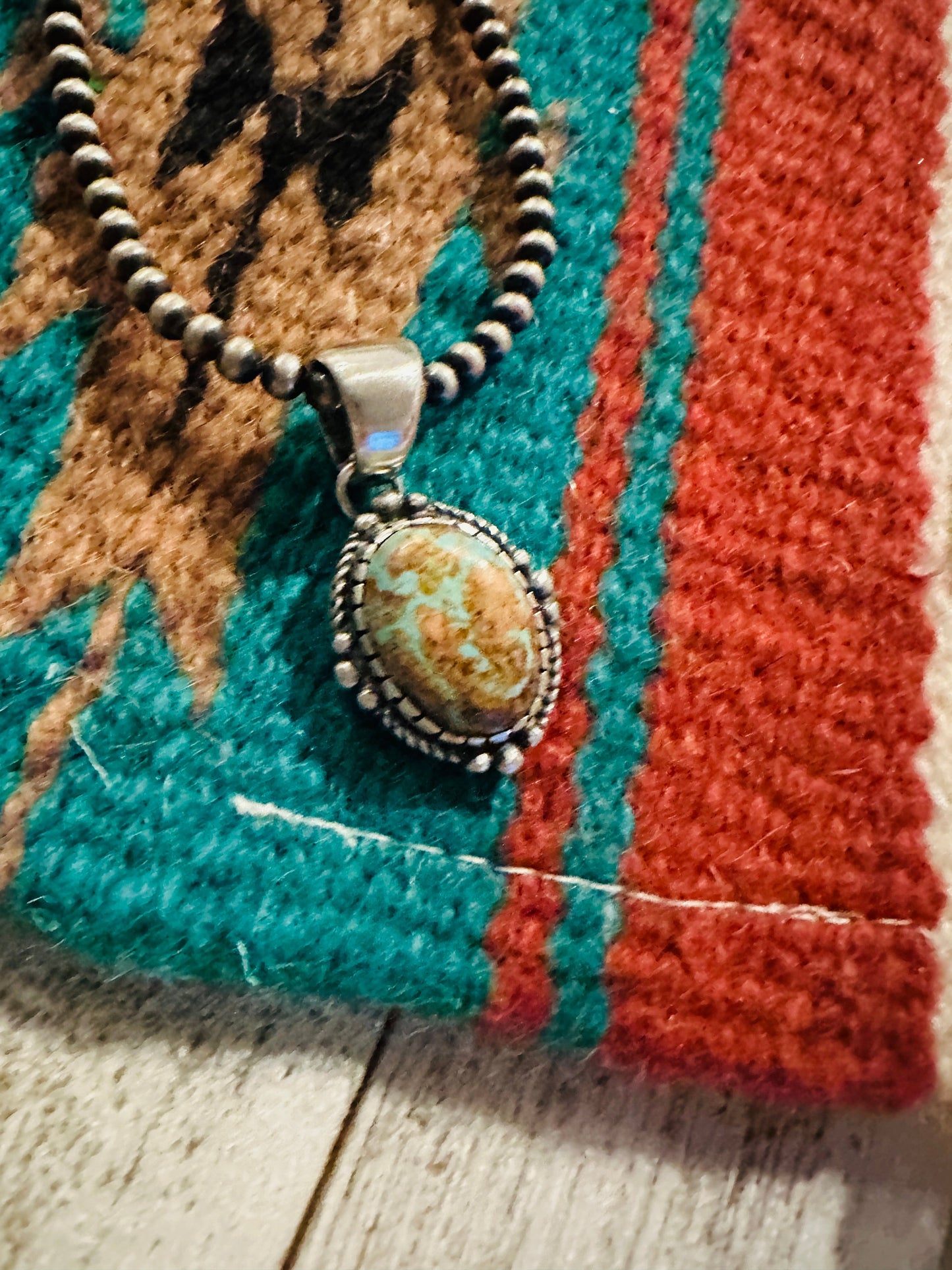 Navajo Number 8 Turquoise & Sterling Silver Pendant