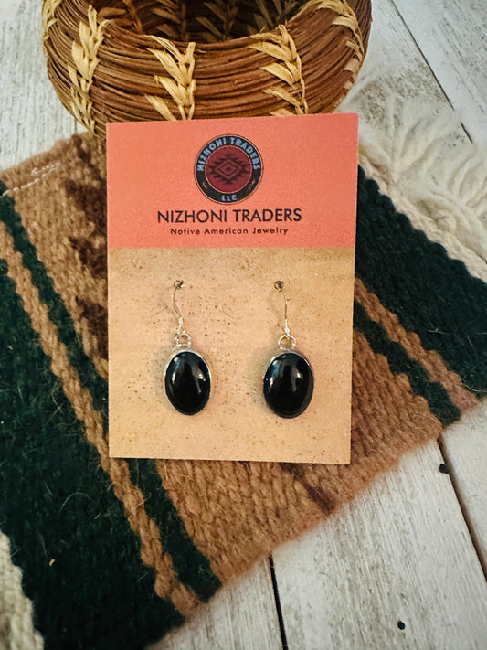 Handcrafted Onyx & Sterling Silver Dangle Earrings