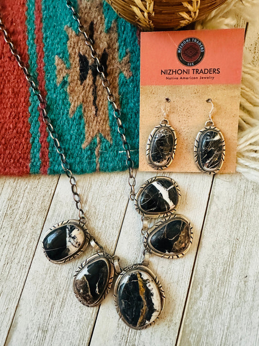 Handcrafted Sterling Silver & White Buffalo Necklace Set