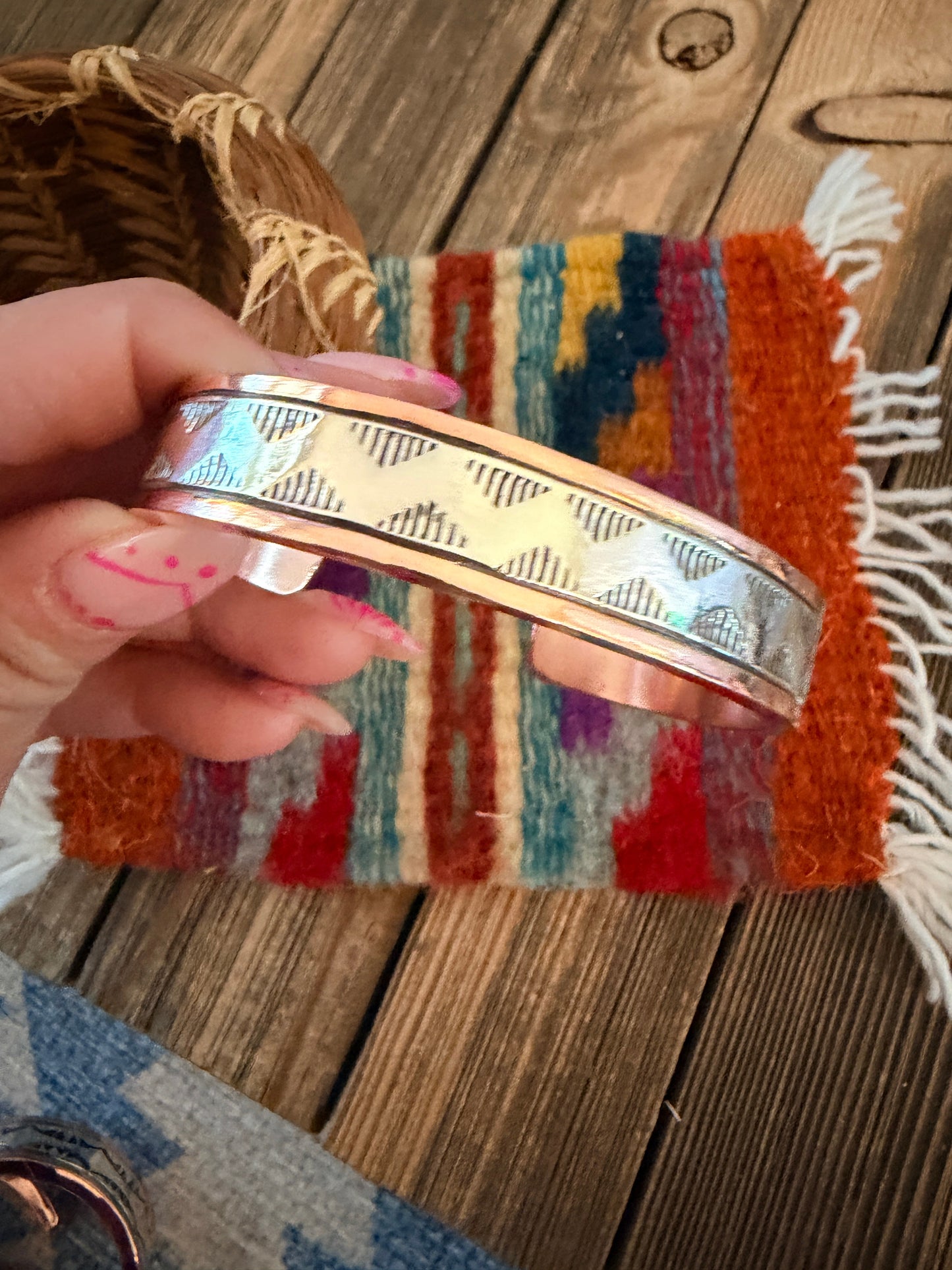Handcrafted Copper & Sterling Silver Cuff Bracelet