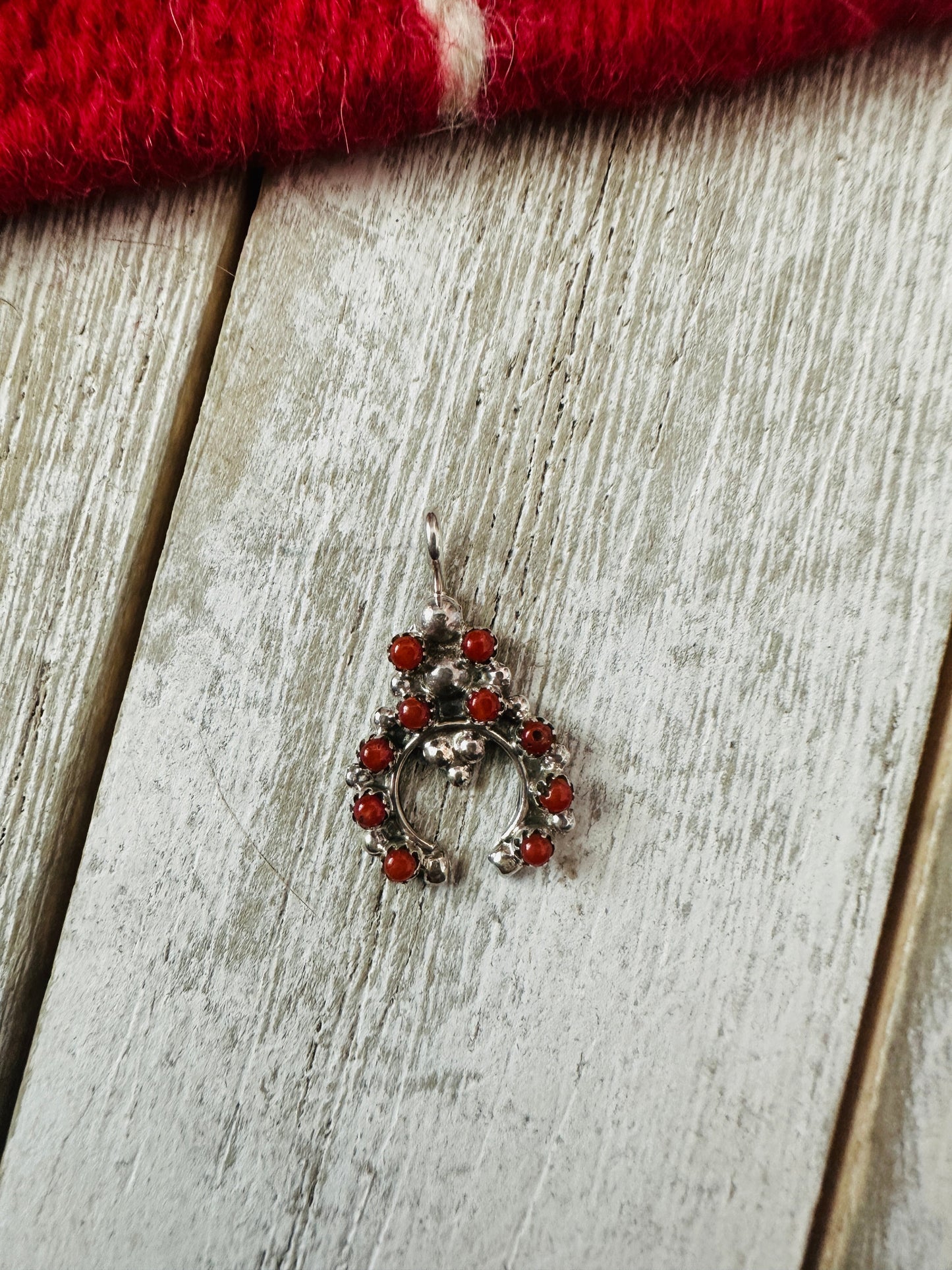 Handcrafted Sterling Silver & Coral Mini Naja Pendant