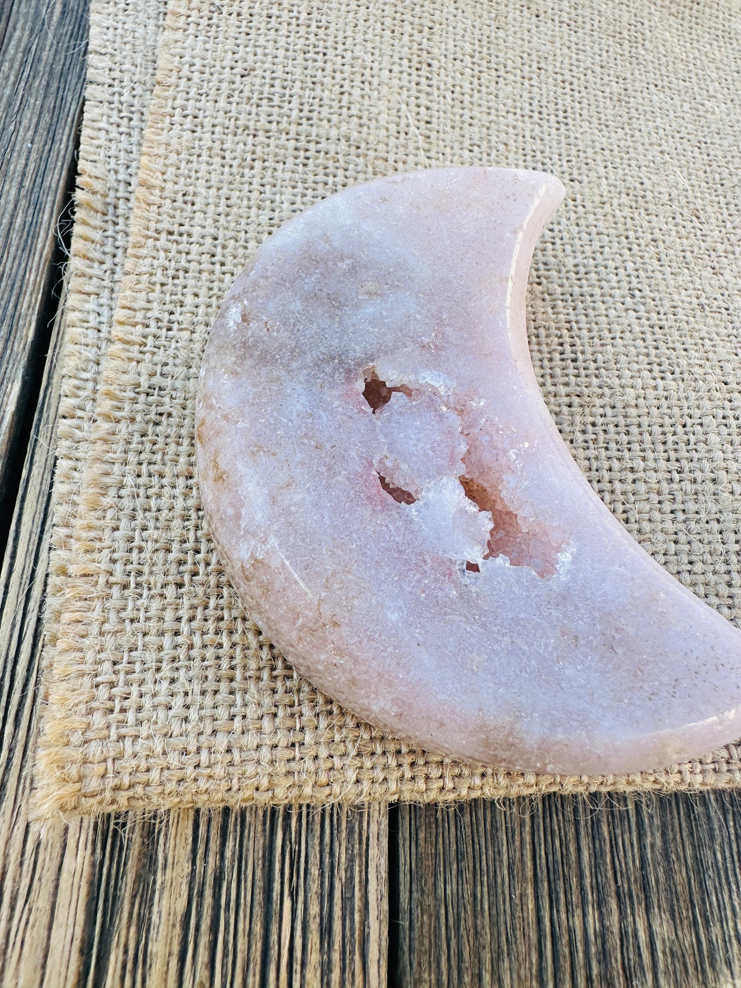 Nizhoni Crystals ✨  Pink Amethyst Crescent Moon